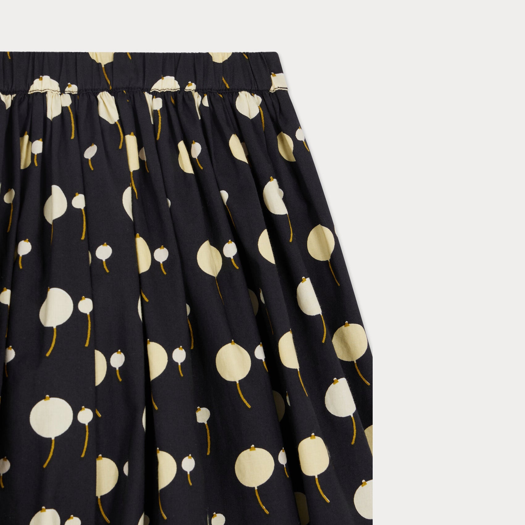 Girls Black Cherry Printed Cotton Skirt