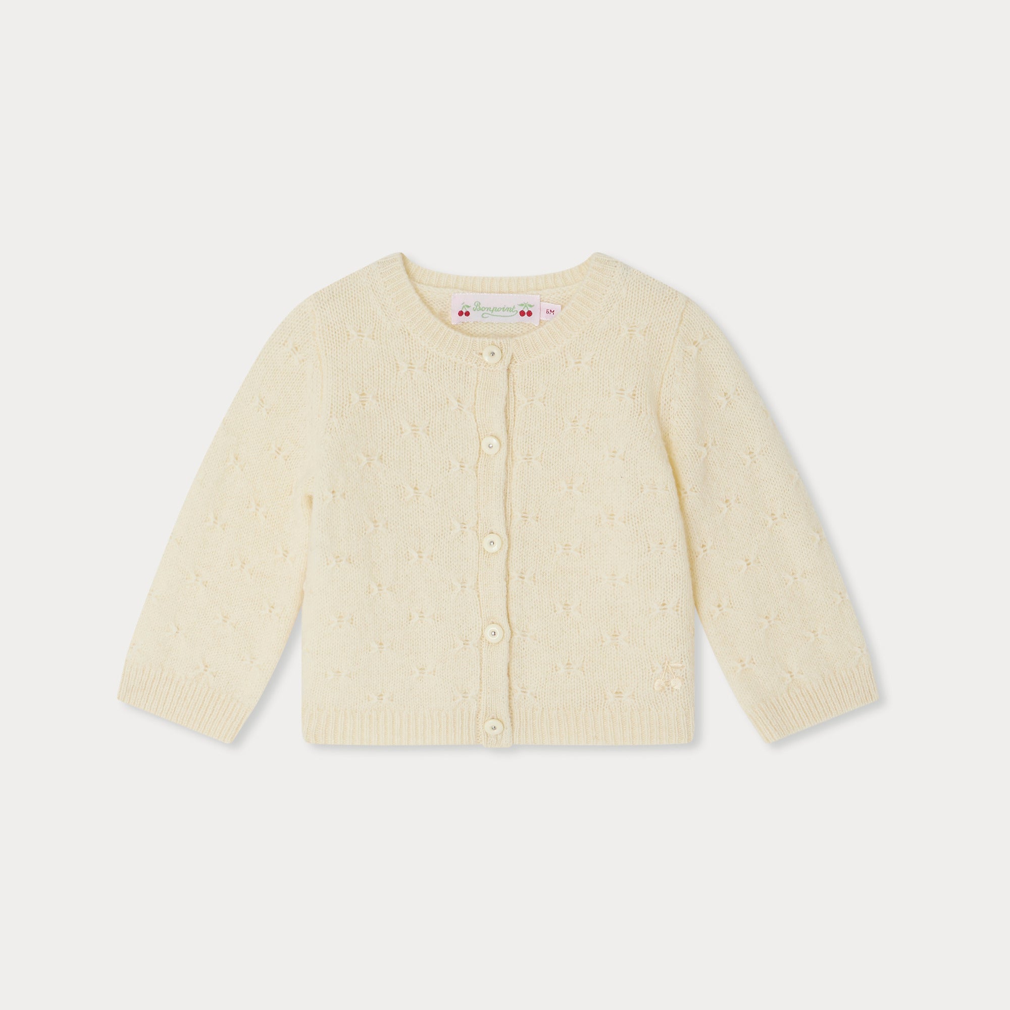 Baby Girls Light Yellow Knit Wool Cardigan