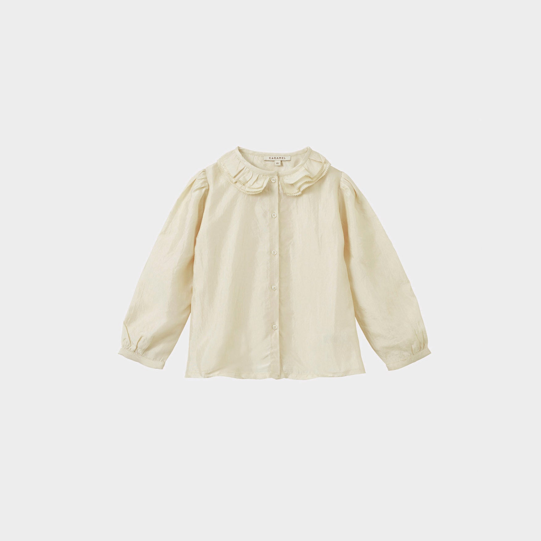 Girls White Ruffled Cotton Shirt