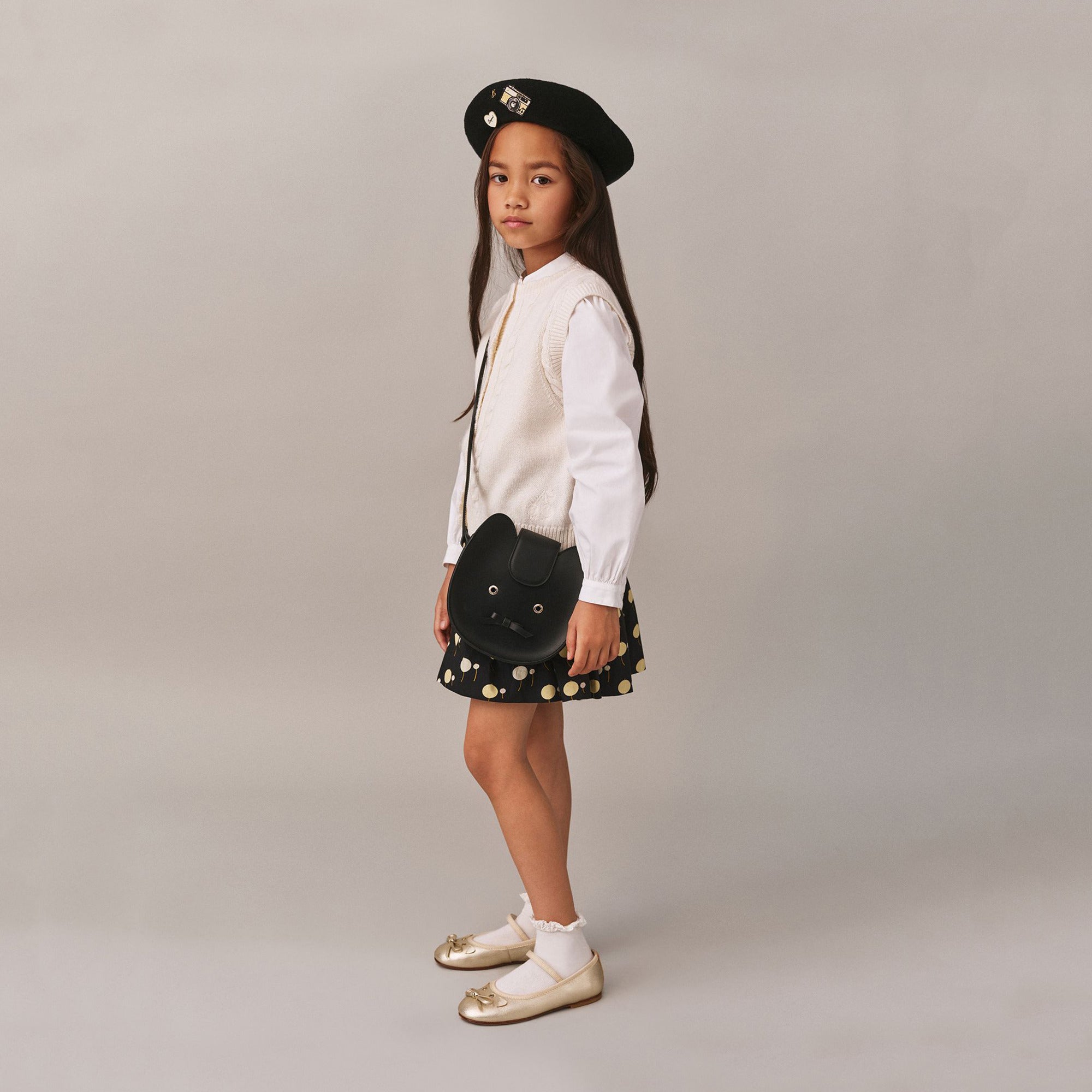 Girls White Knit Gilet