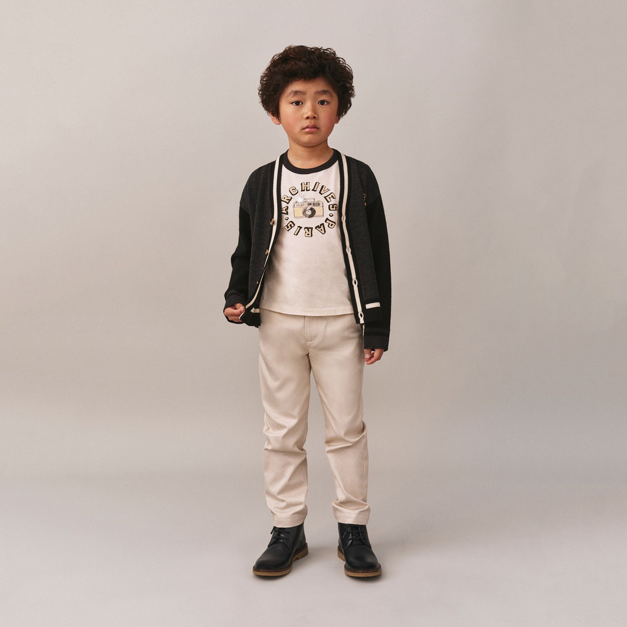 Boys Ivory Logo Cotton T-Shirt