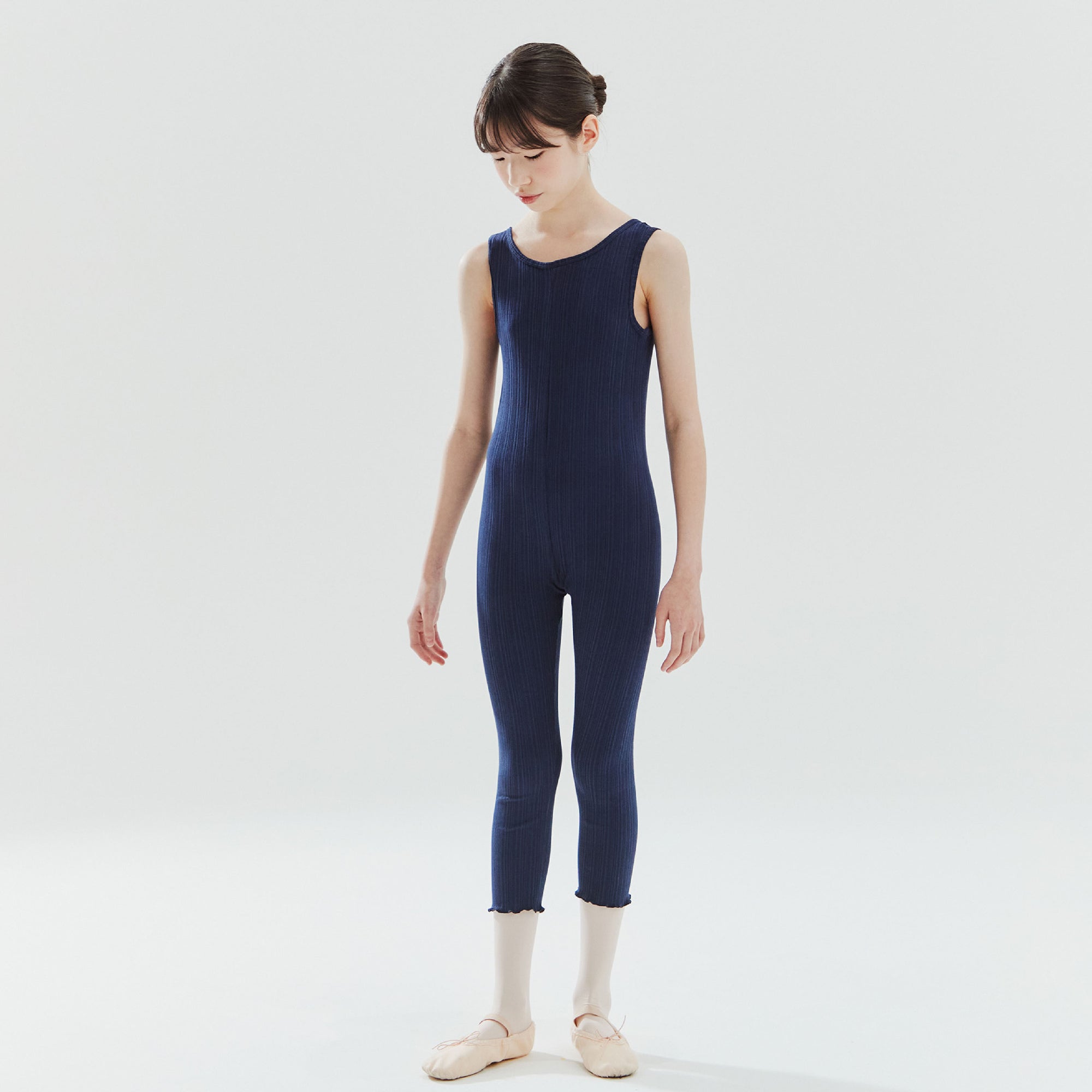 Girls Navy Ballet Jumpsuit