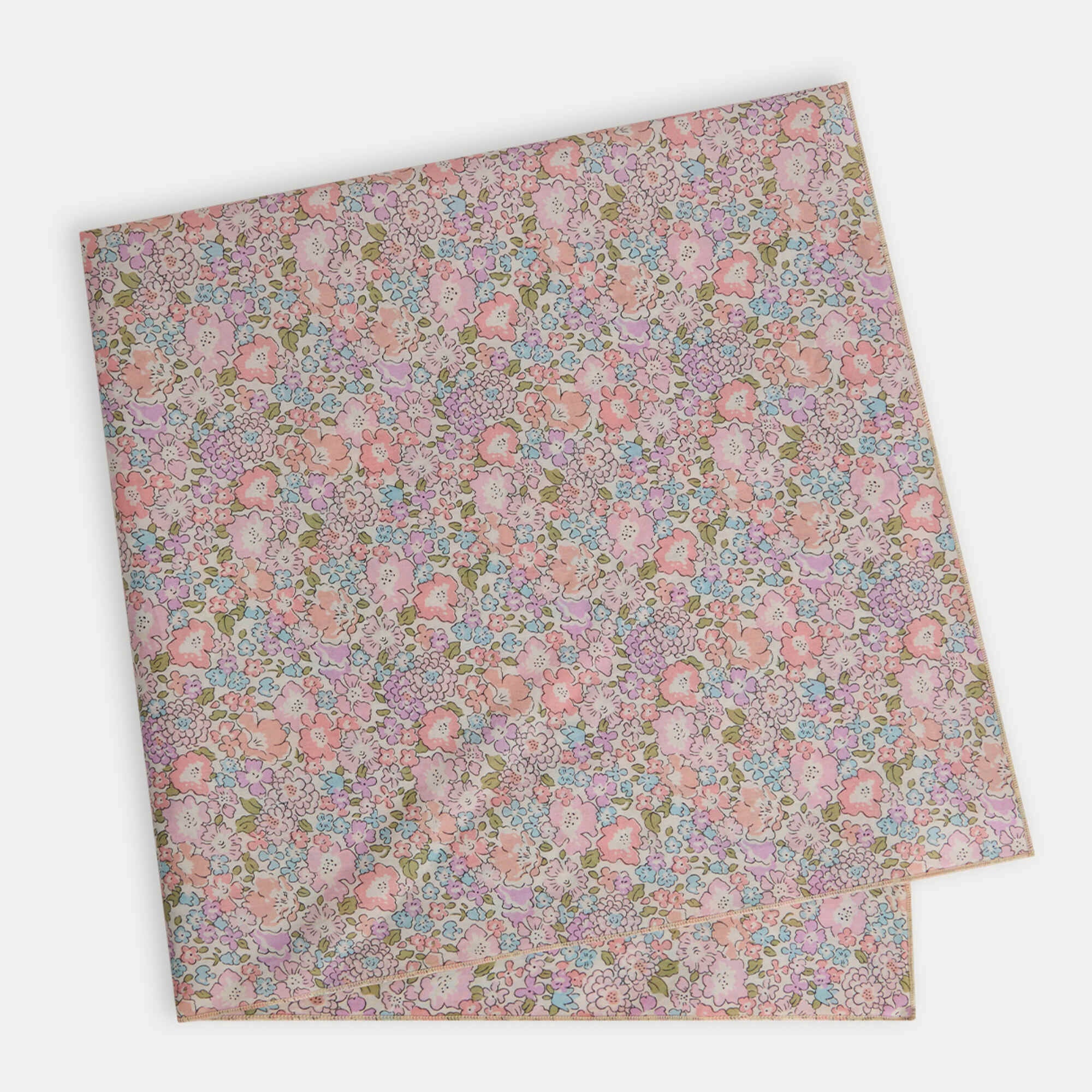 Girls Pink Floral Cotton Scarf