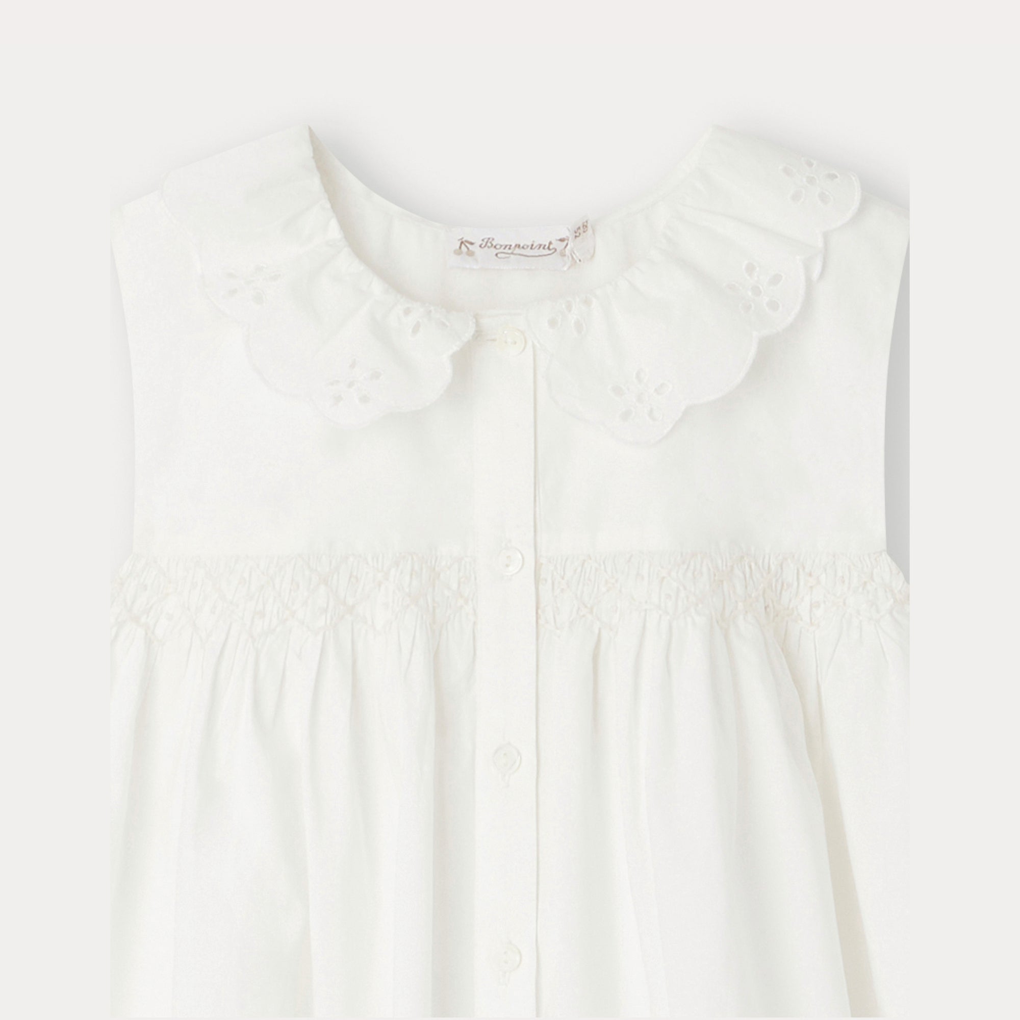 Girls White Ruffled Cotton Shirt