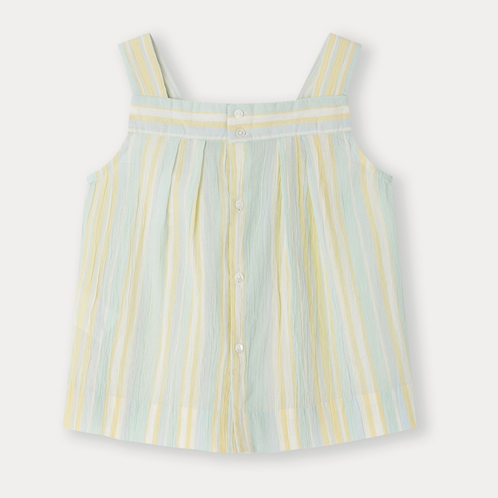 Girls Mint Stripes Cotton Top