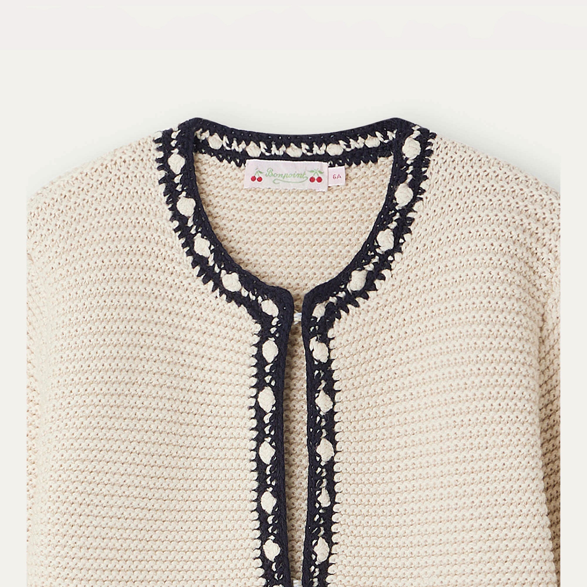 Girls White Wool Cardigan