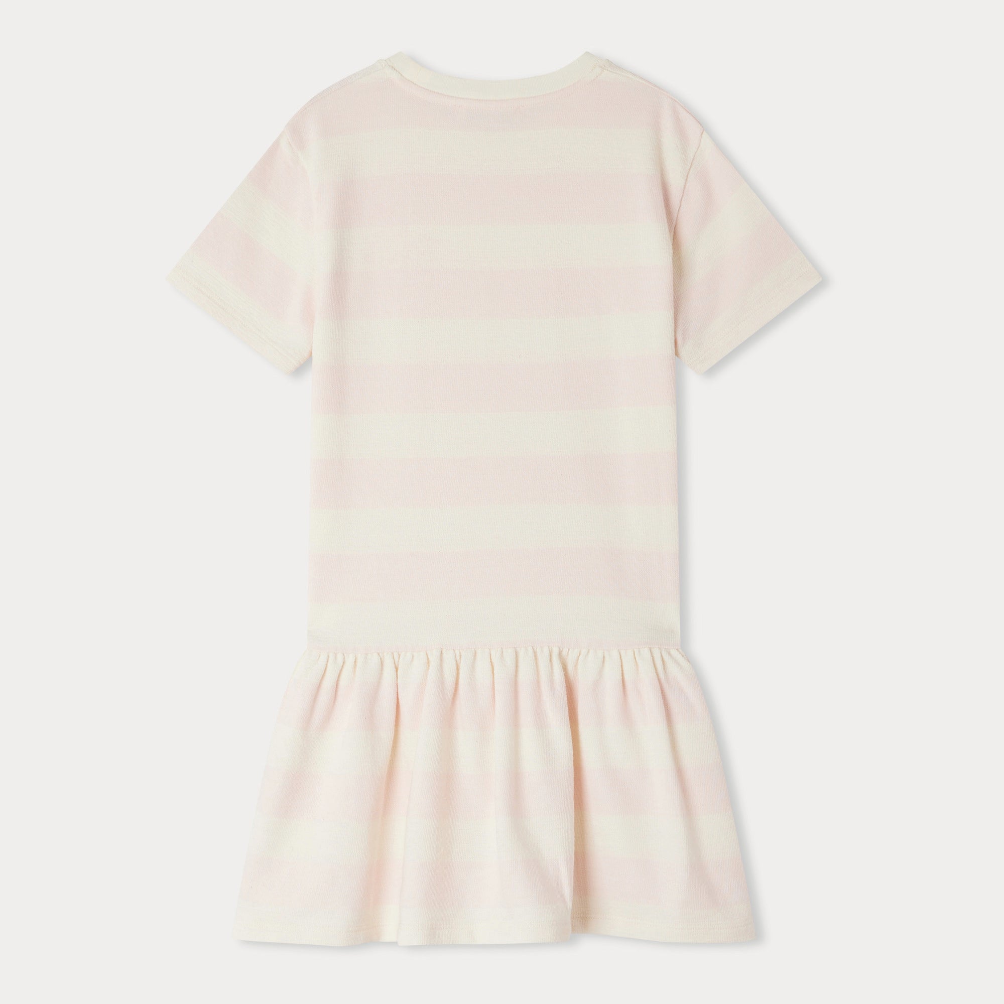 Girls Light Pink Stripes Cotton Dress