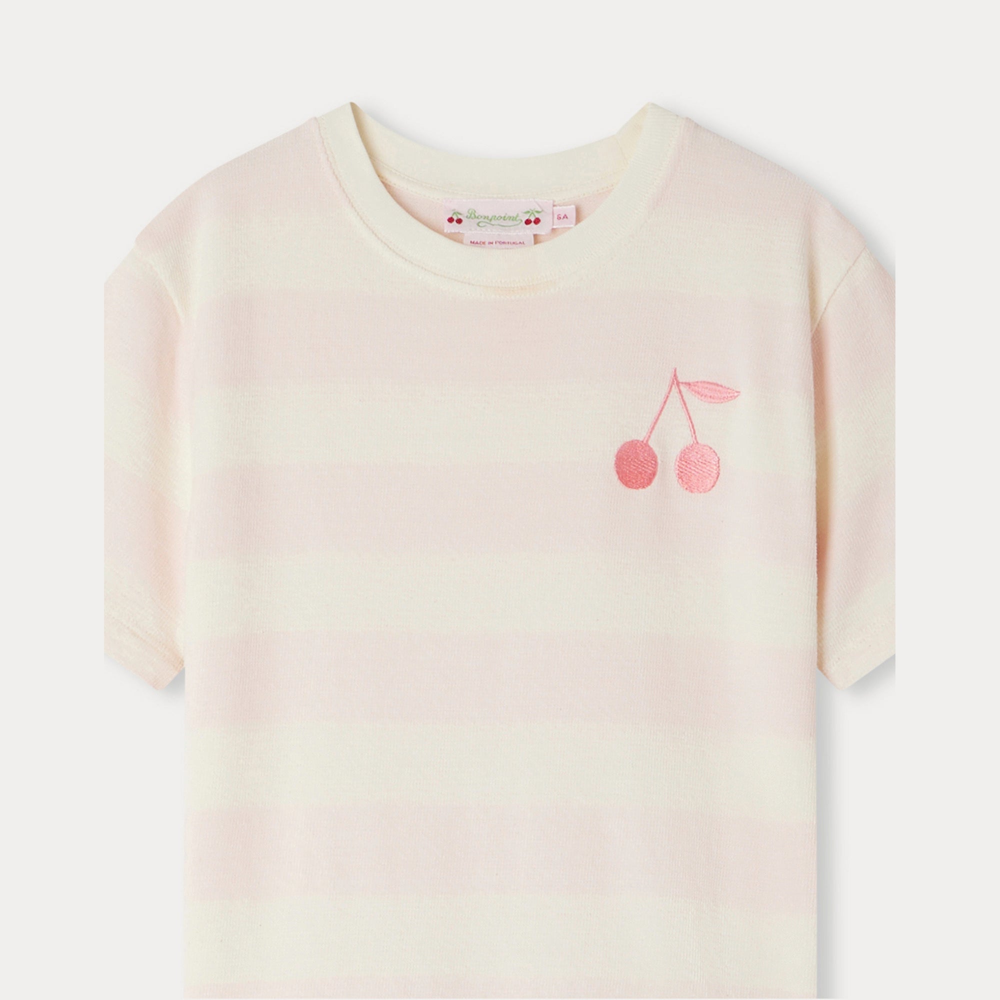 Girls Light Pink Stripes Cotton Dress