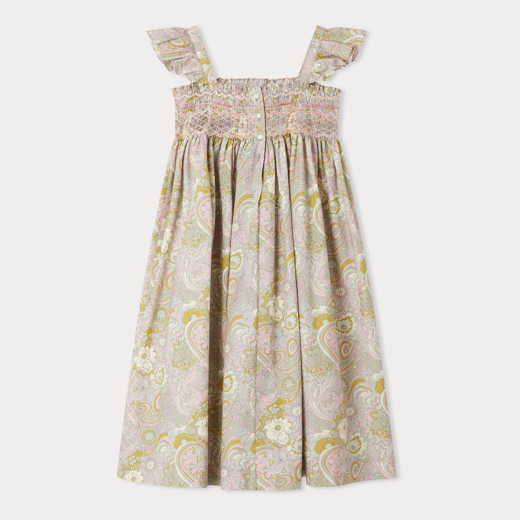 Girls Multicolor Flower Cotton Dress