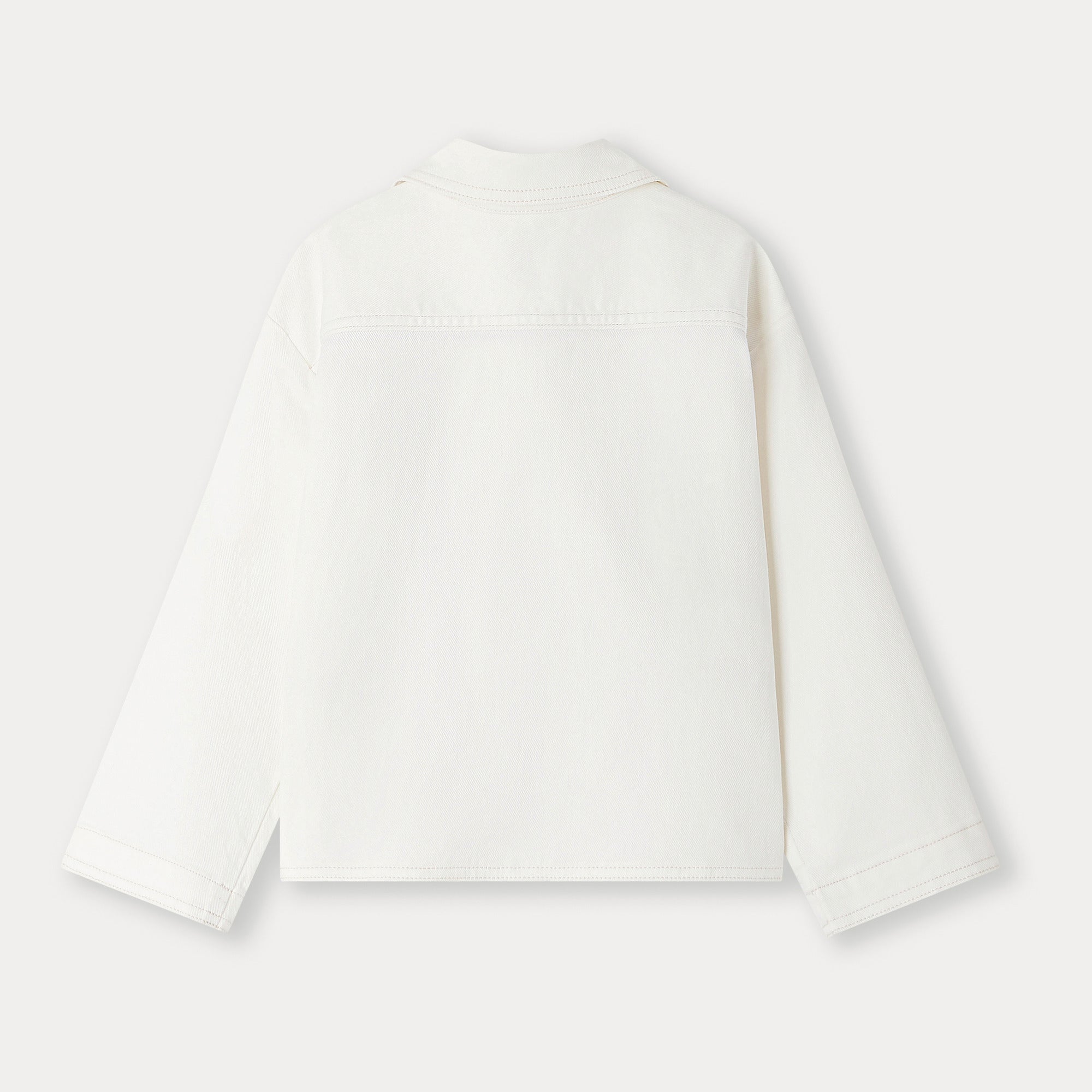Girls White Cotton Jacket