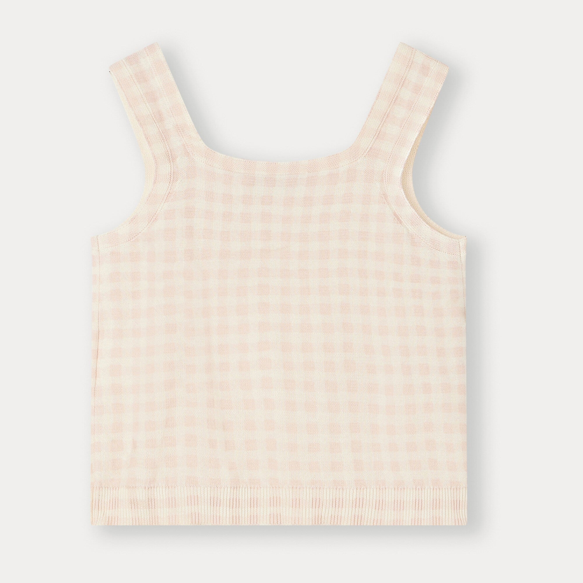 Girls Pink Check Cotton Vest