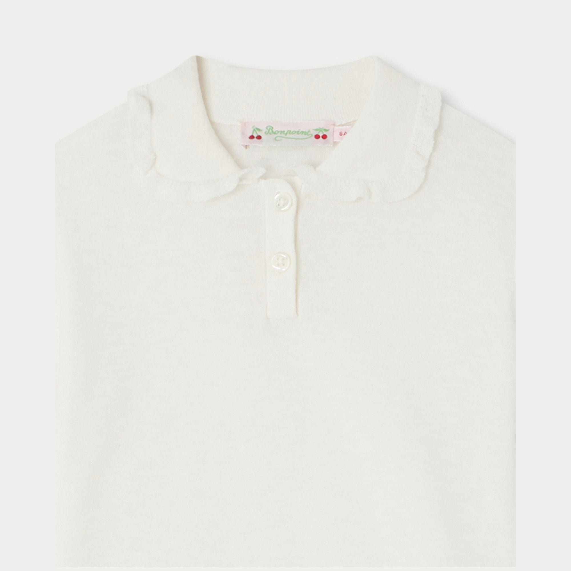 Girls White Short Sleeves Sweater