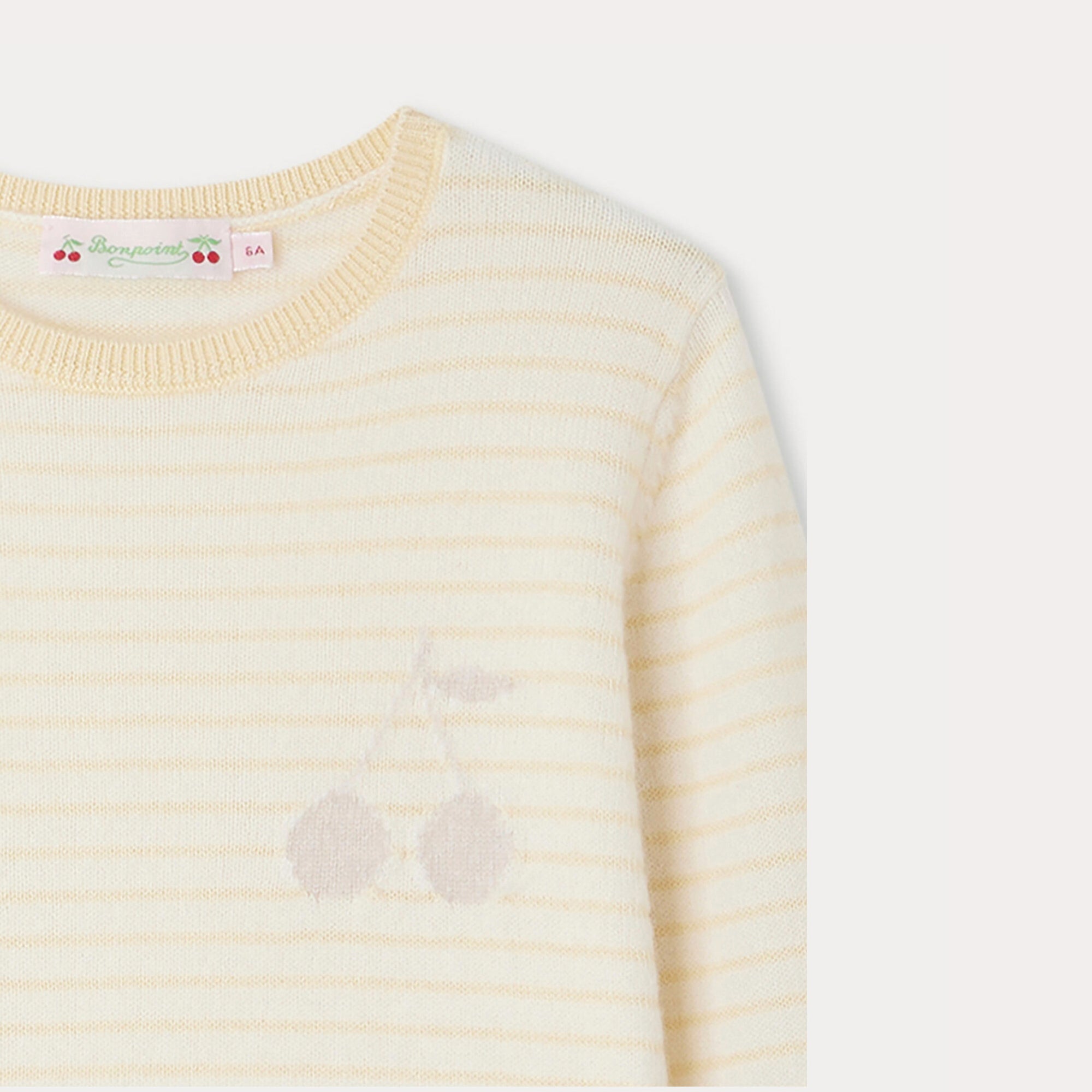 Girls Yellow Stripes Cashmere Sweater
