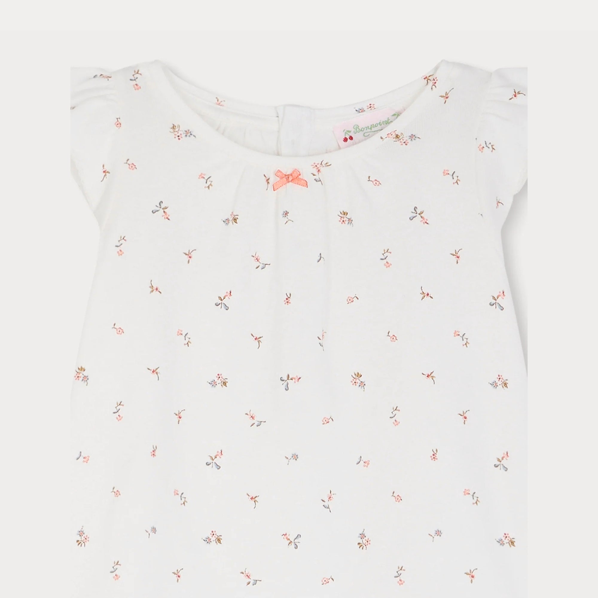 Girls White Floral Cotton Nightwear Set