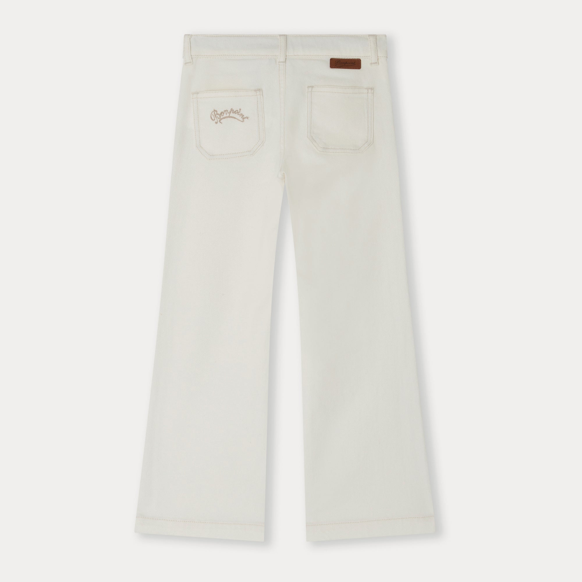 Girls White Cotton Trousers