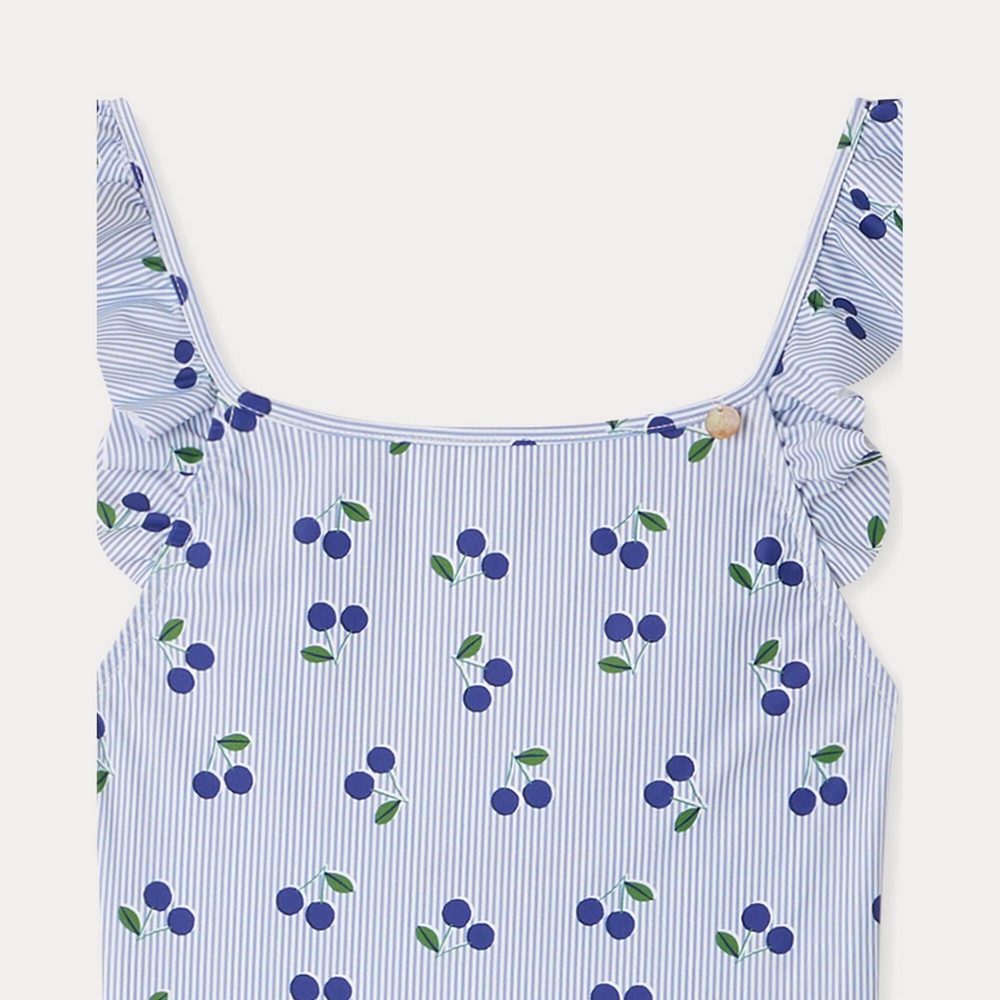 Girls Blue Stripes Swimsuit