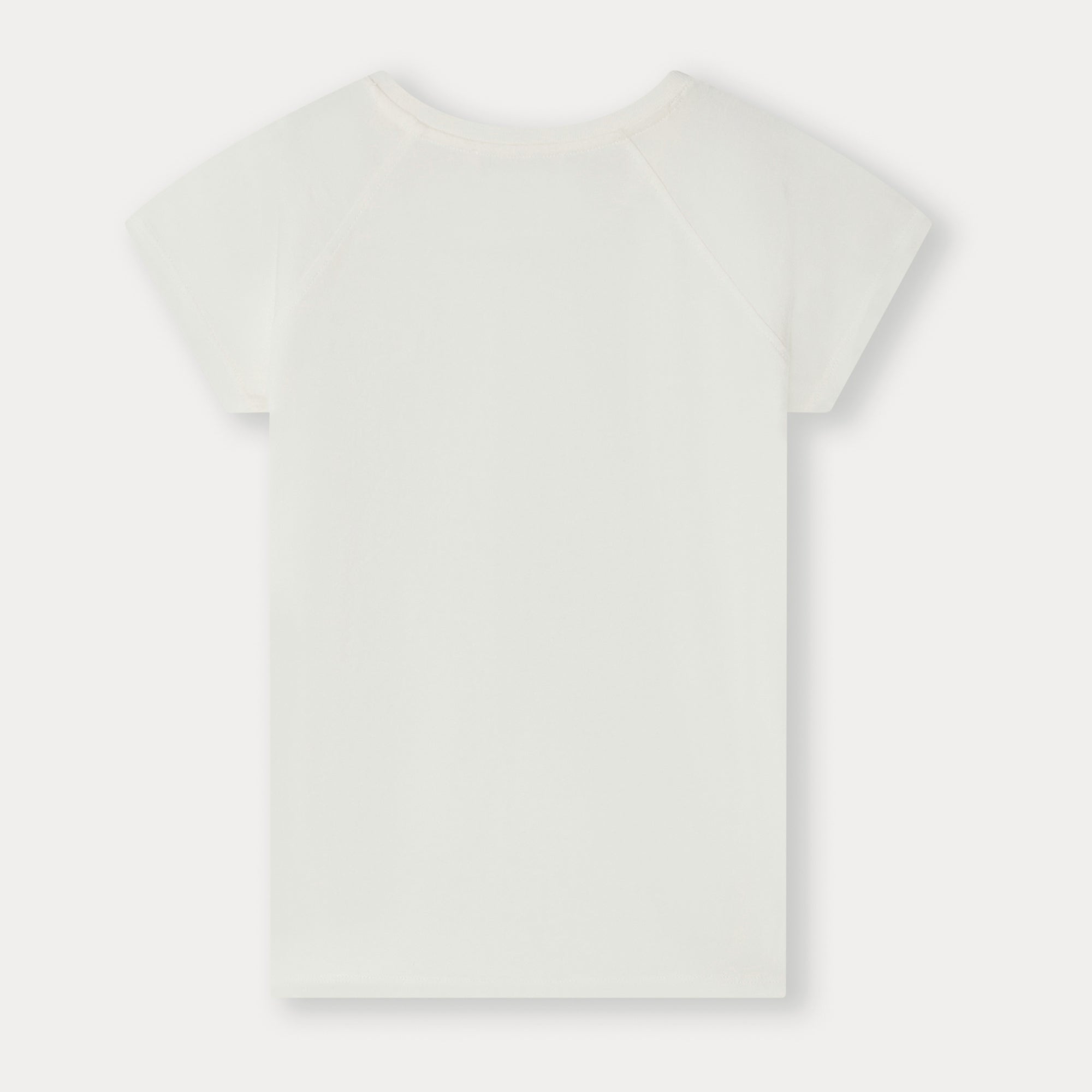 Girls White Cotton T-Shirt