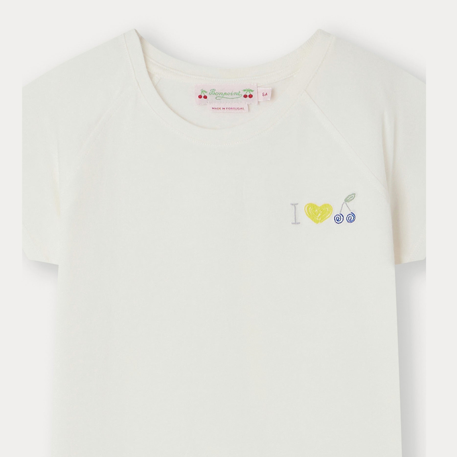 Girls White Cotton T-Shirt