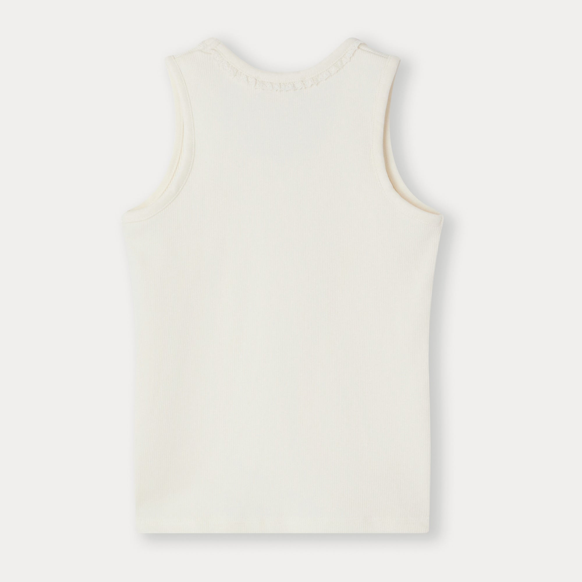 Girls White Cotton Vest
