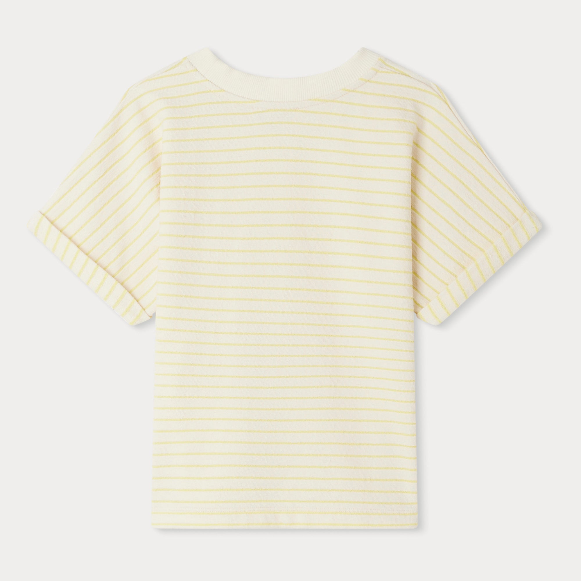 Girls Yellow Stripes Cotton T-Shirt