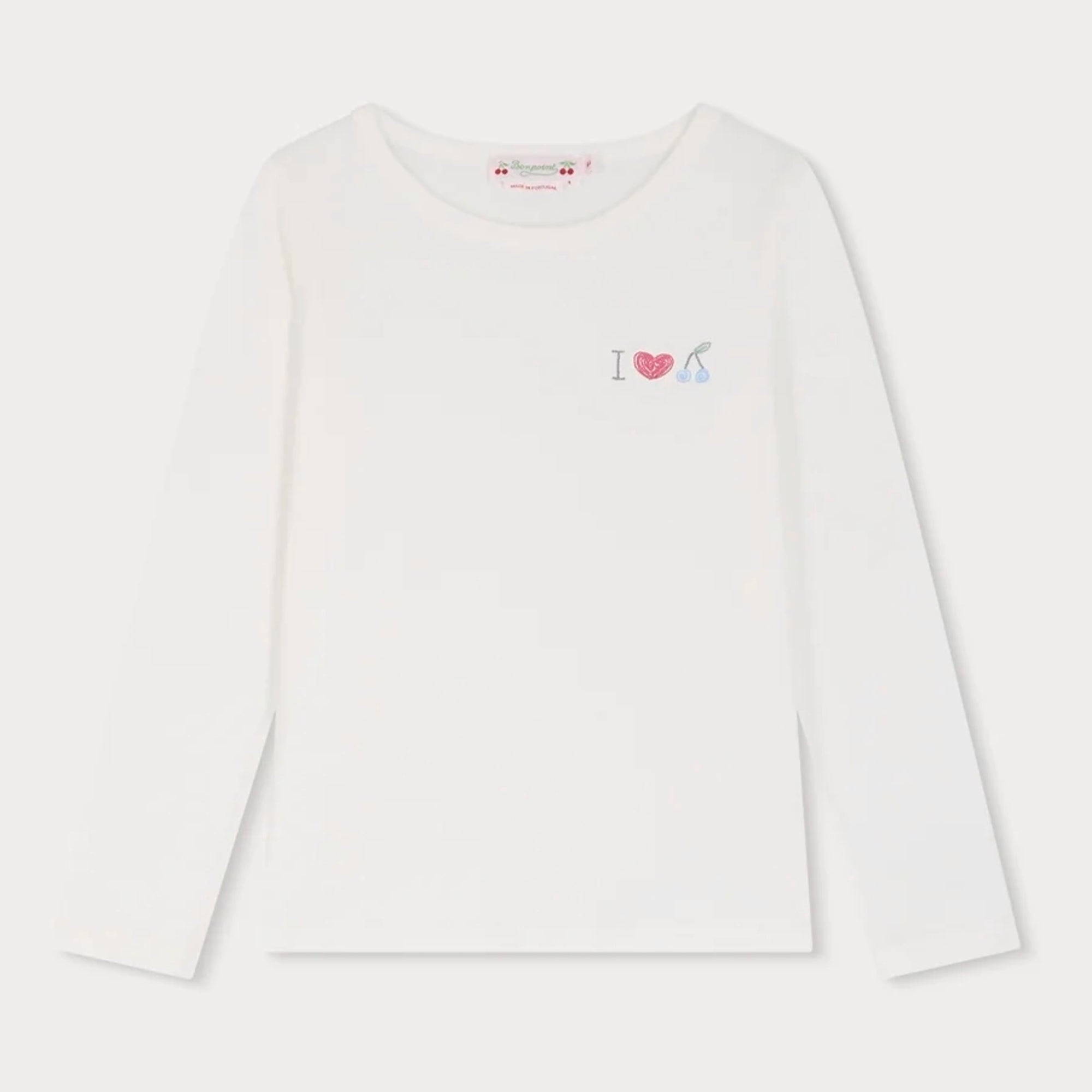 Girls White Cotton T-Shirt