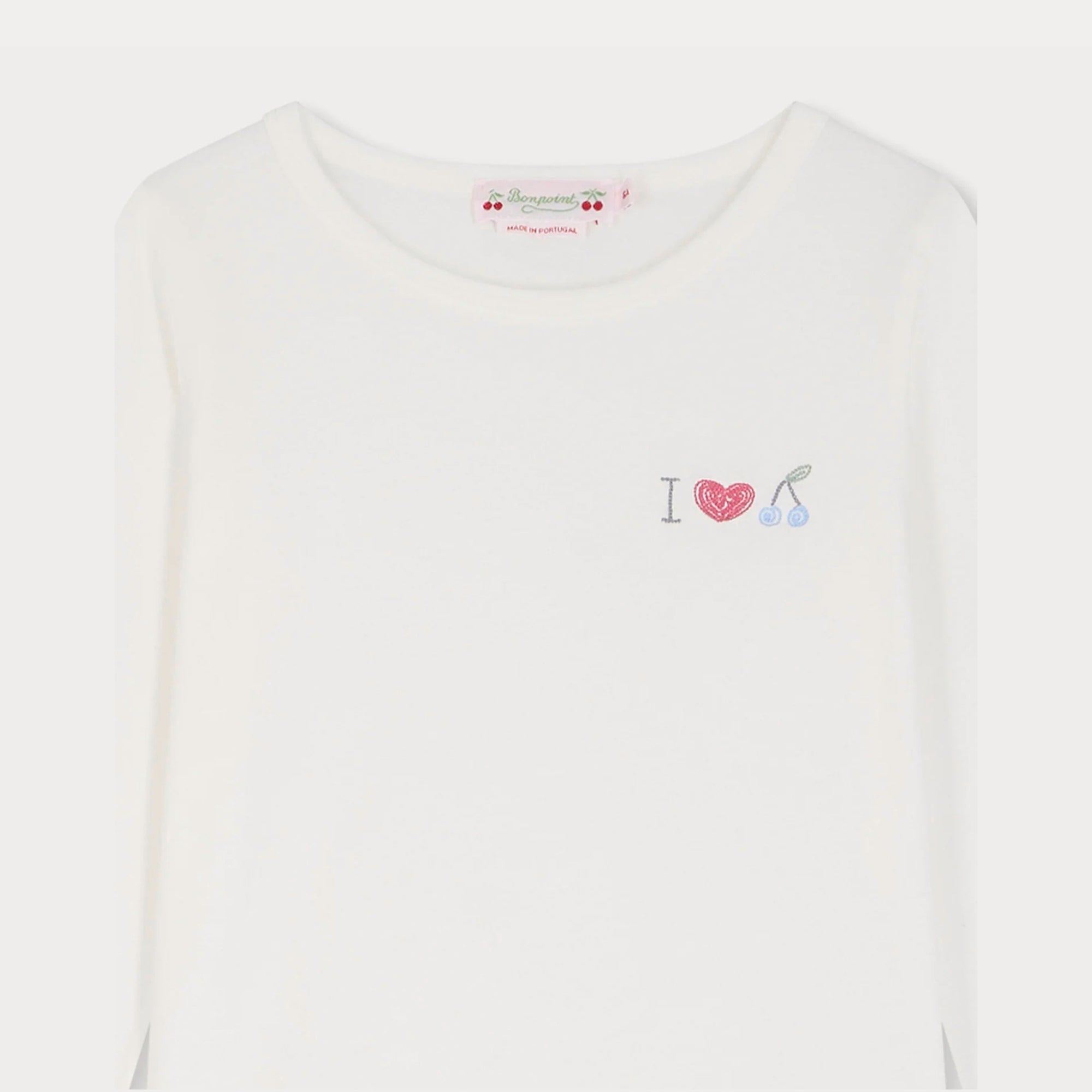Girls White Cotton T-Shirt