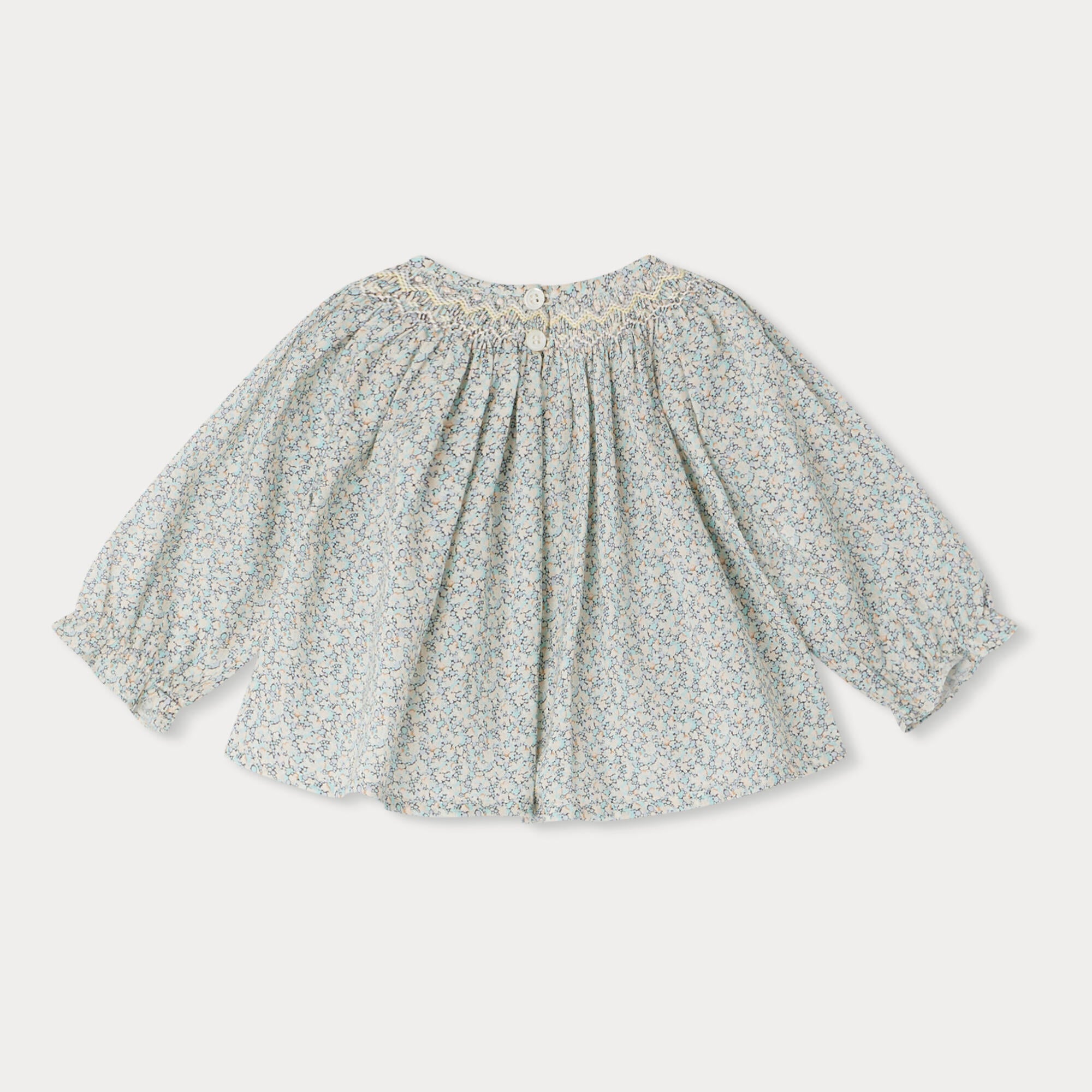 Baby Girls Sky Blue Floral Cotton Top