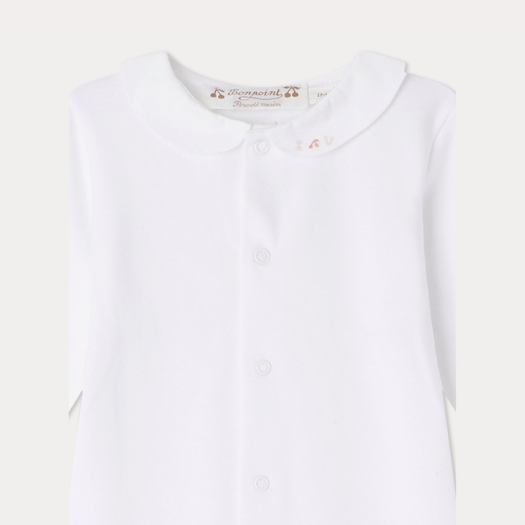 Baby Boys & Girls White Cotton Babysuit