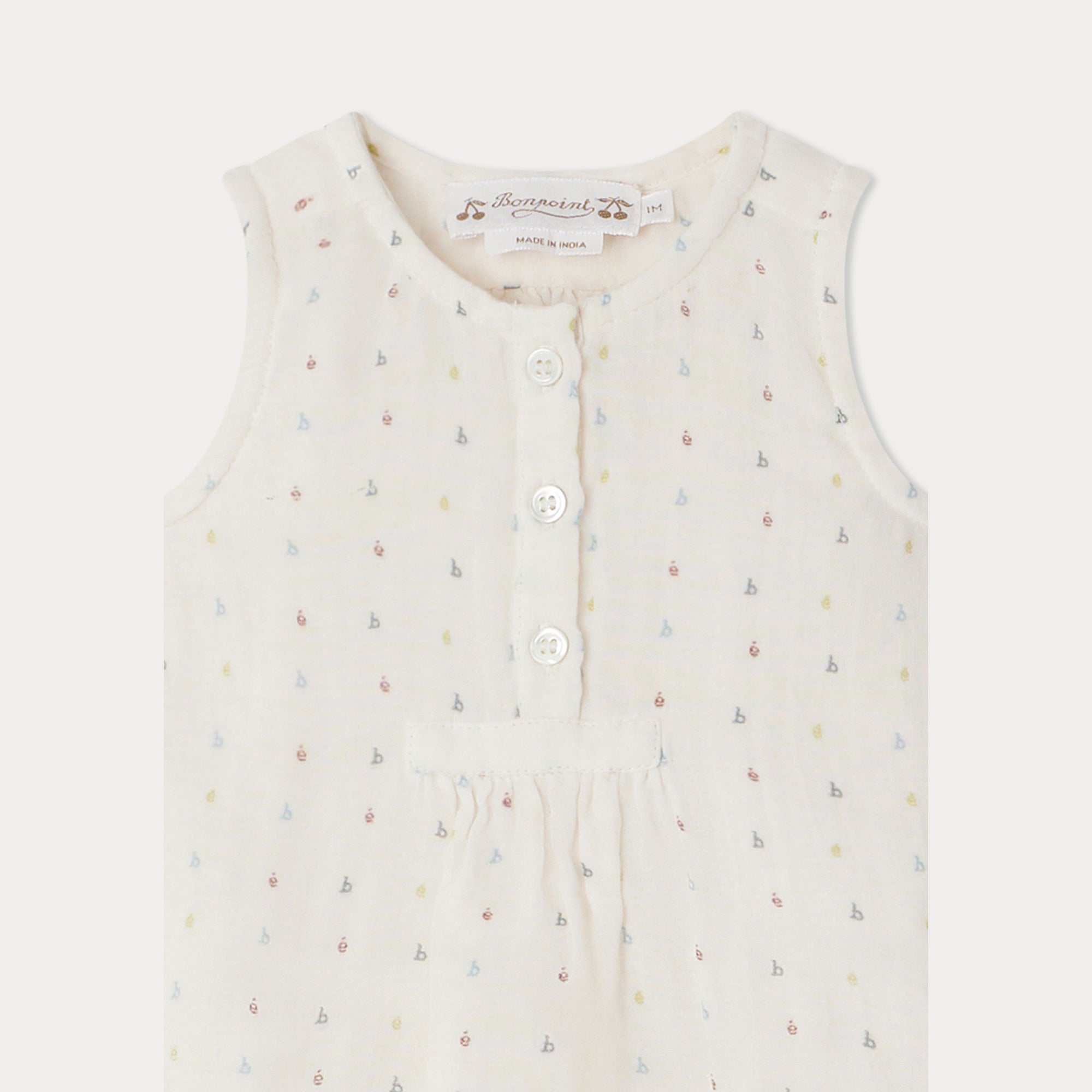 Baby Boys & Girls Ivory Cotton Babysuit