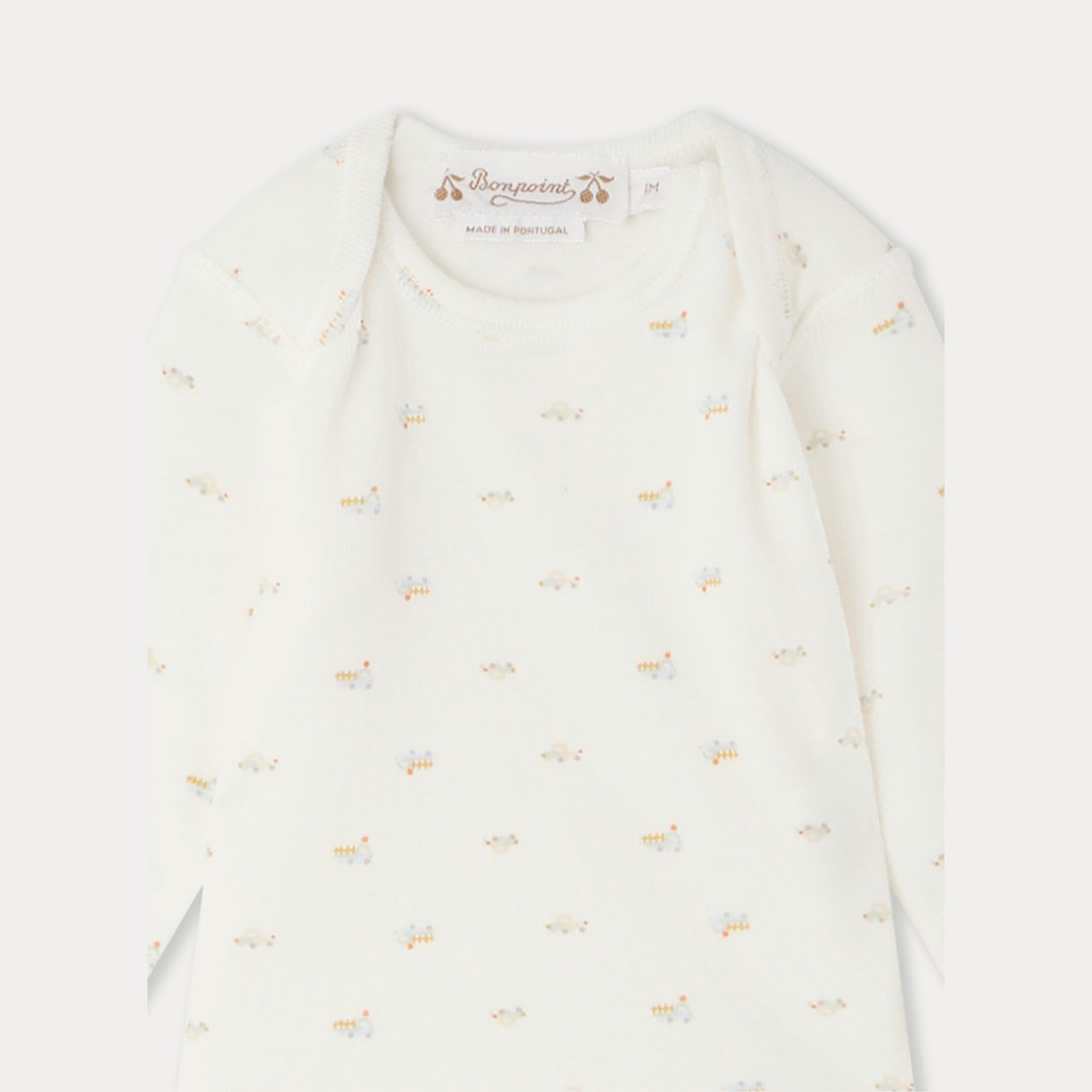 Baby Boys & Girls White Printed Cotton Set