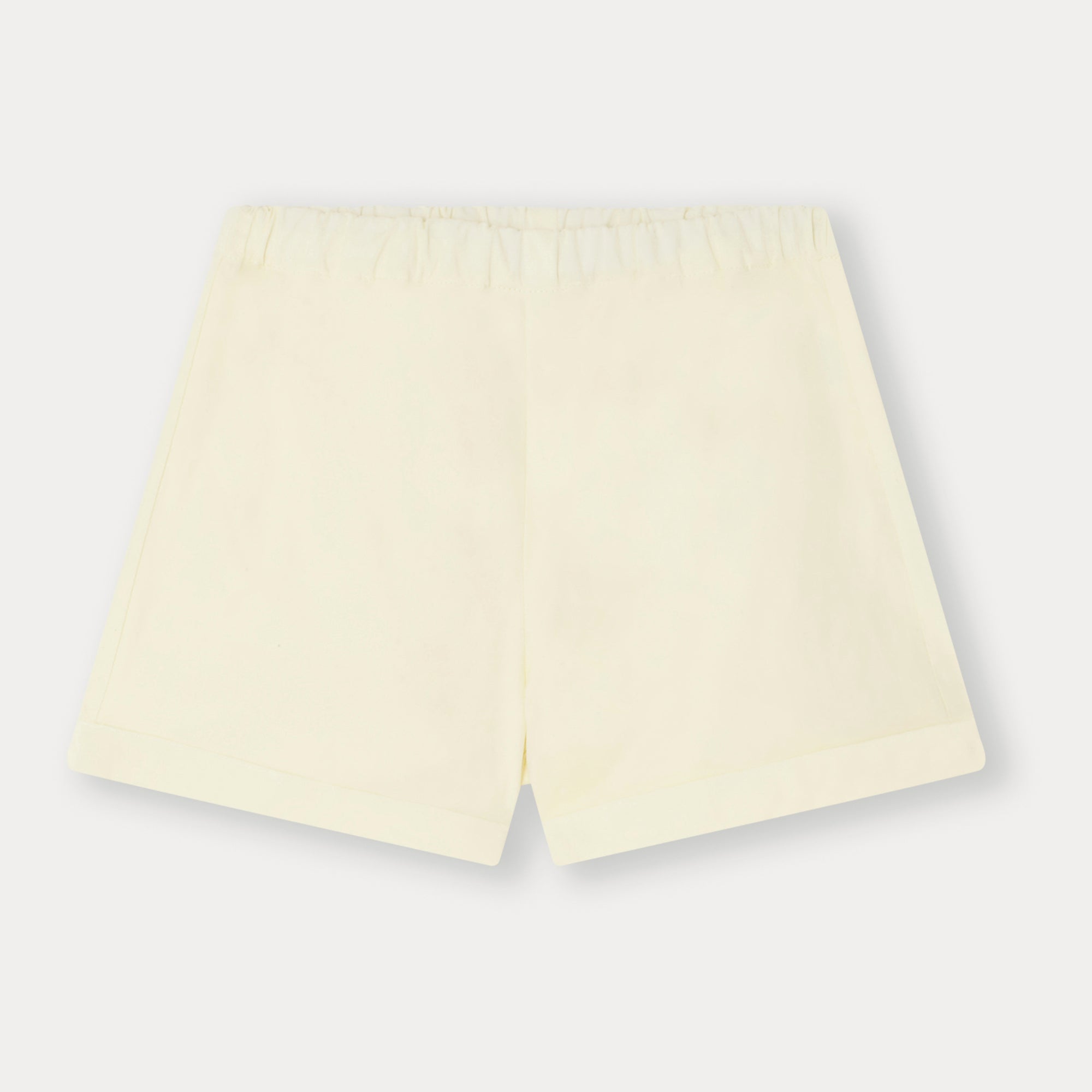 Baby Girls Light Yellow Cotton Shorts