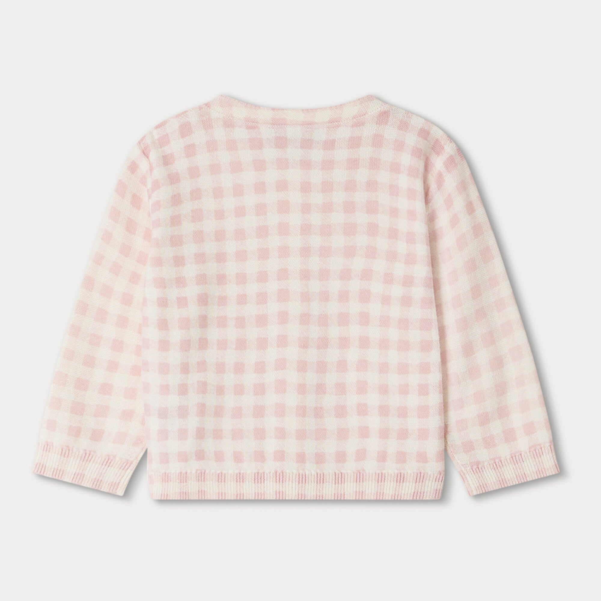 Baby Girls Pink Check Cotton Cardigan