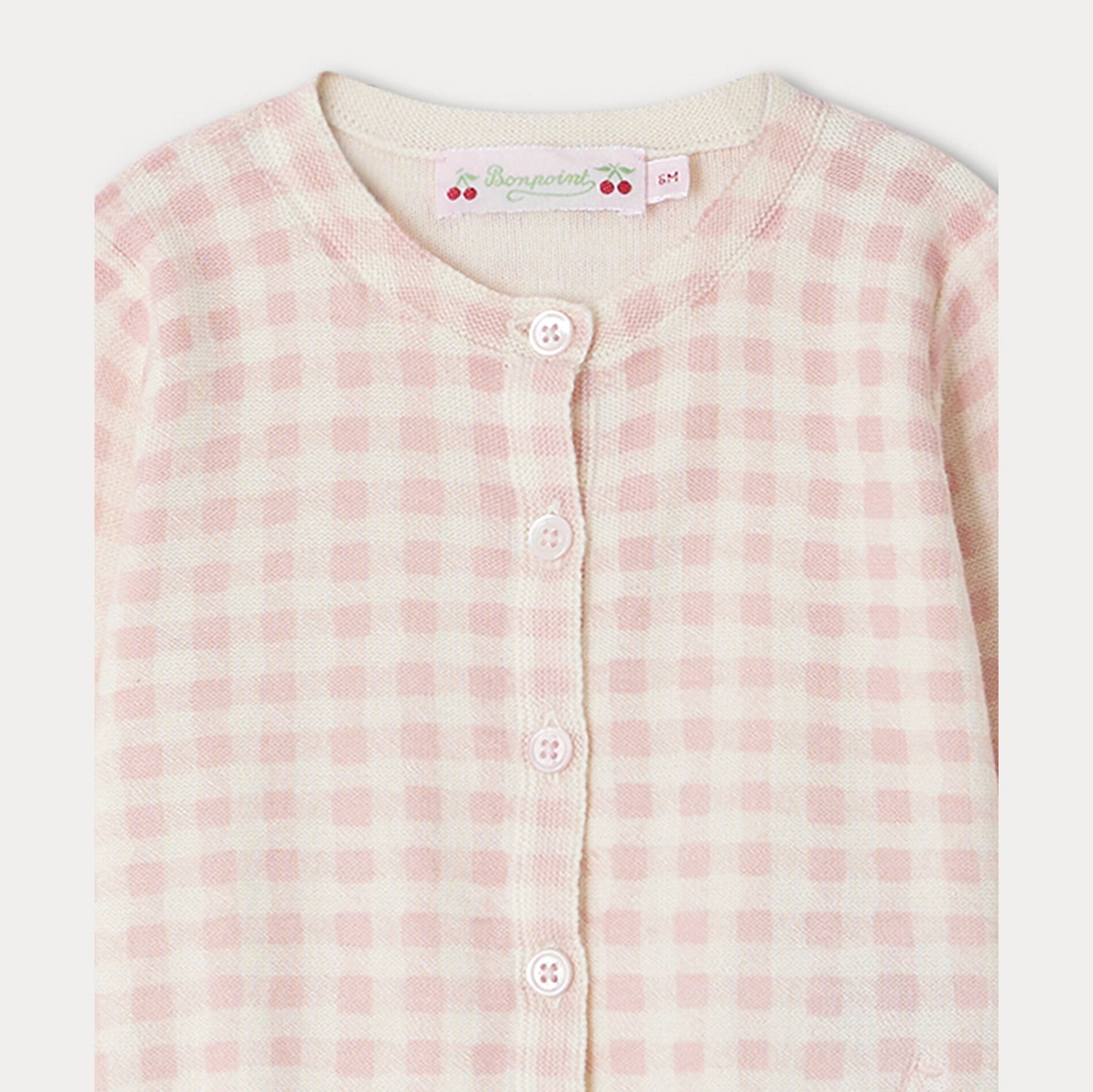 Baby Girls Pink Check Cotton Cardigan