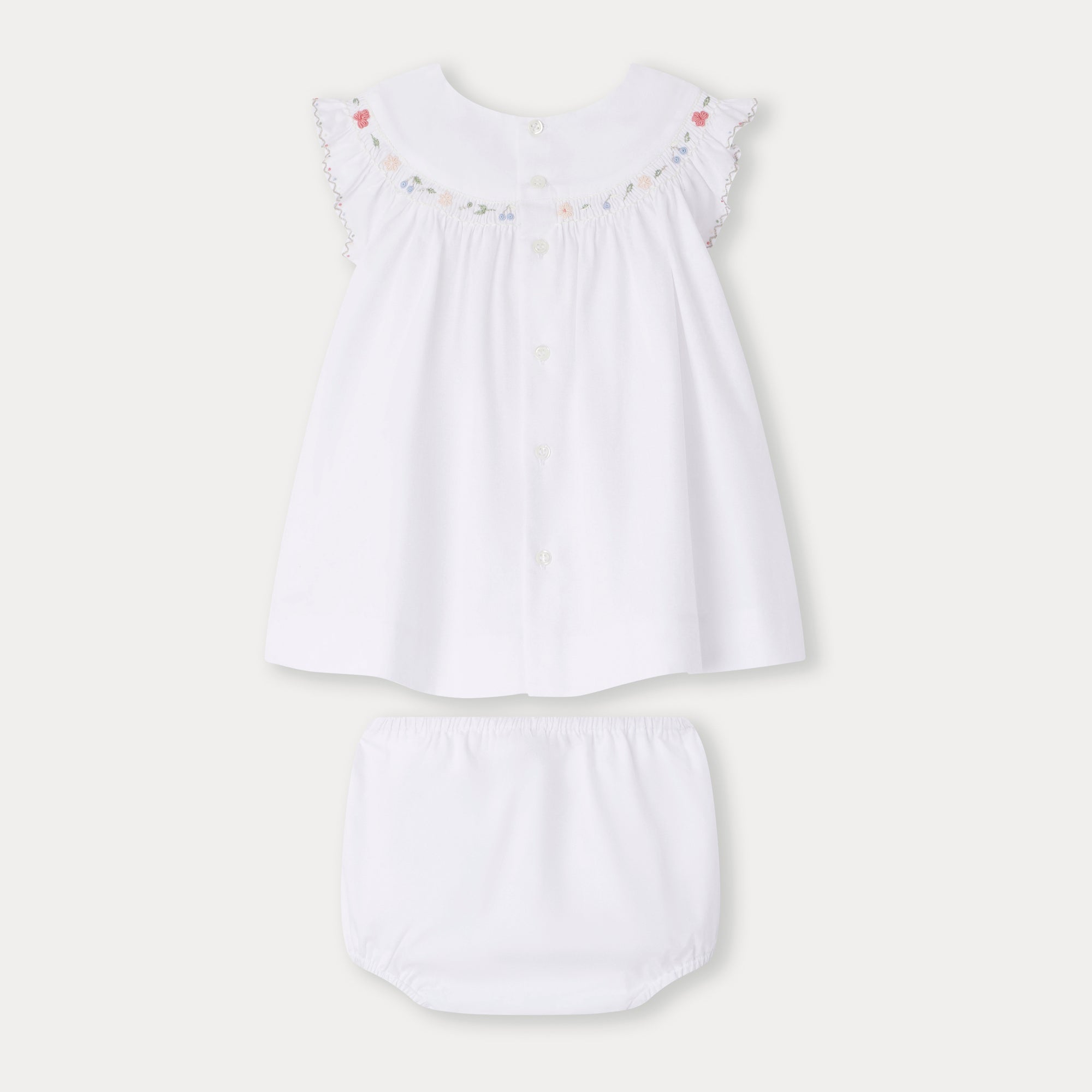 Baby Girls White Cotton Set