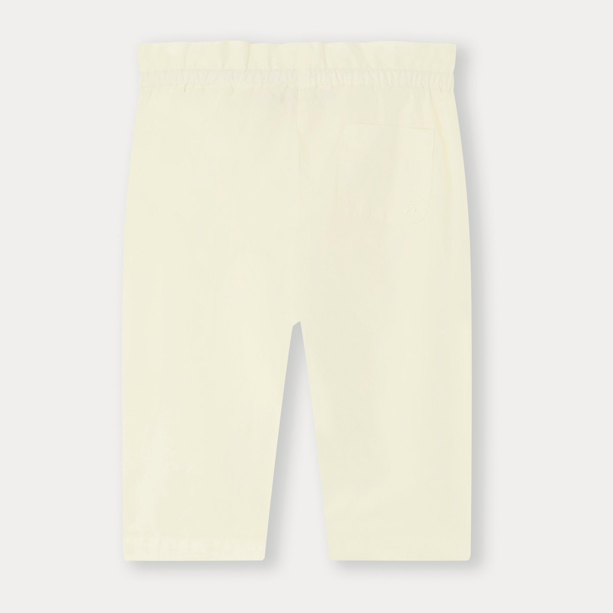 Baby Girls Light Yellow Cotton Trousers