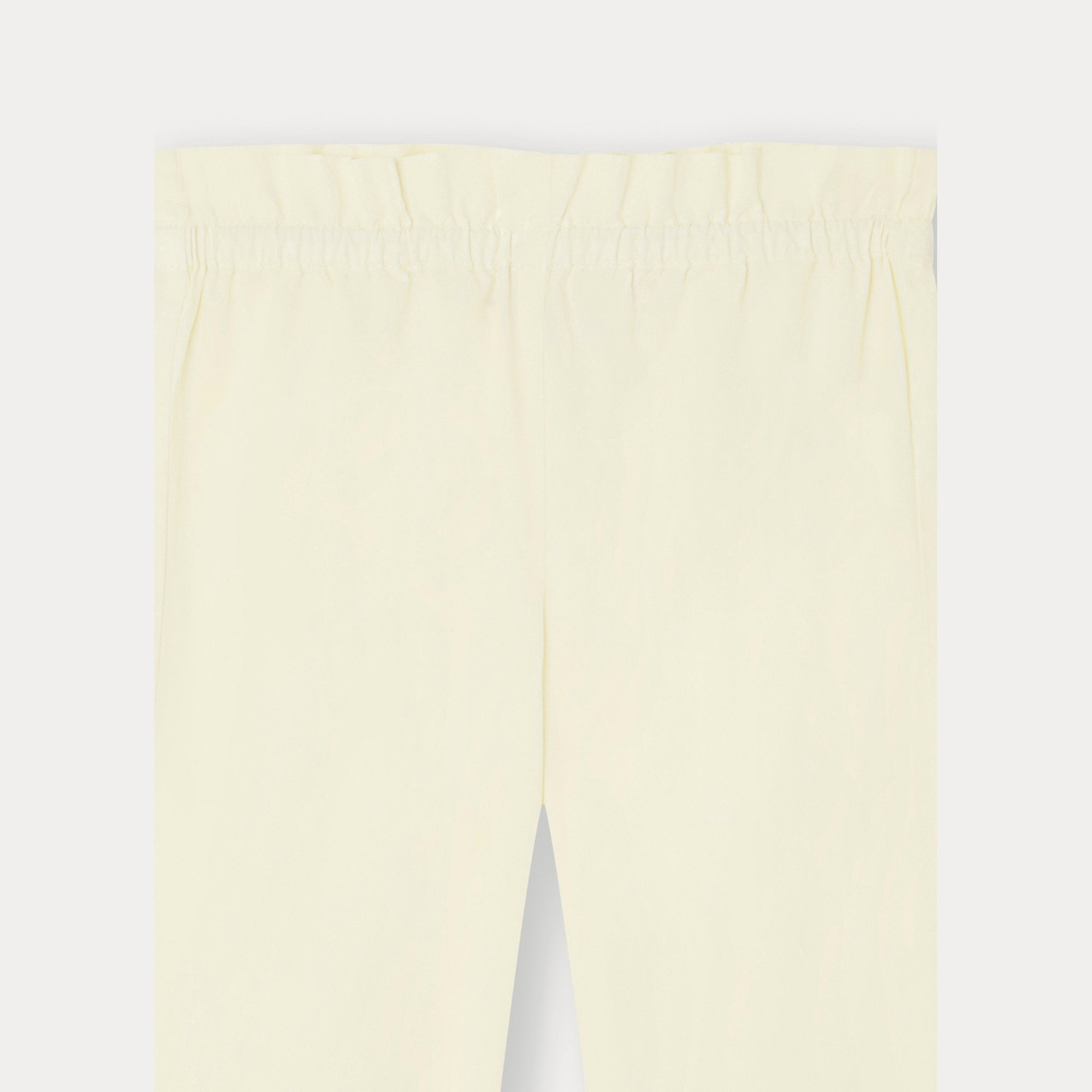 Baby Girls Light Yellow Cotton Trousers