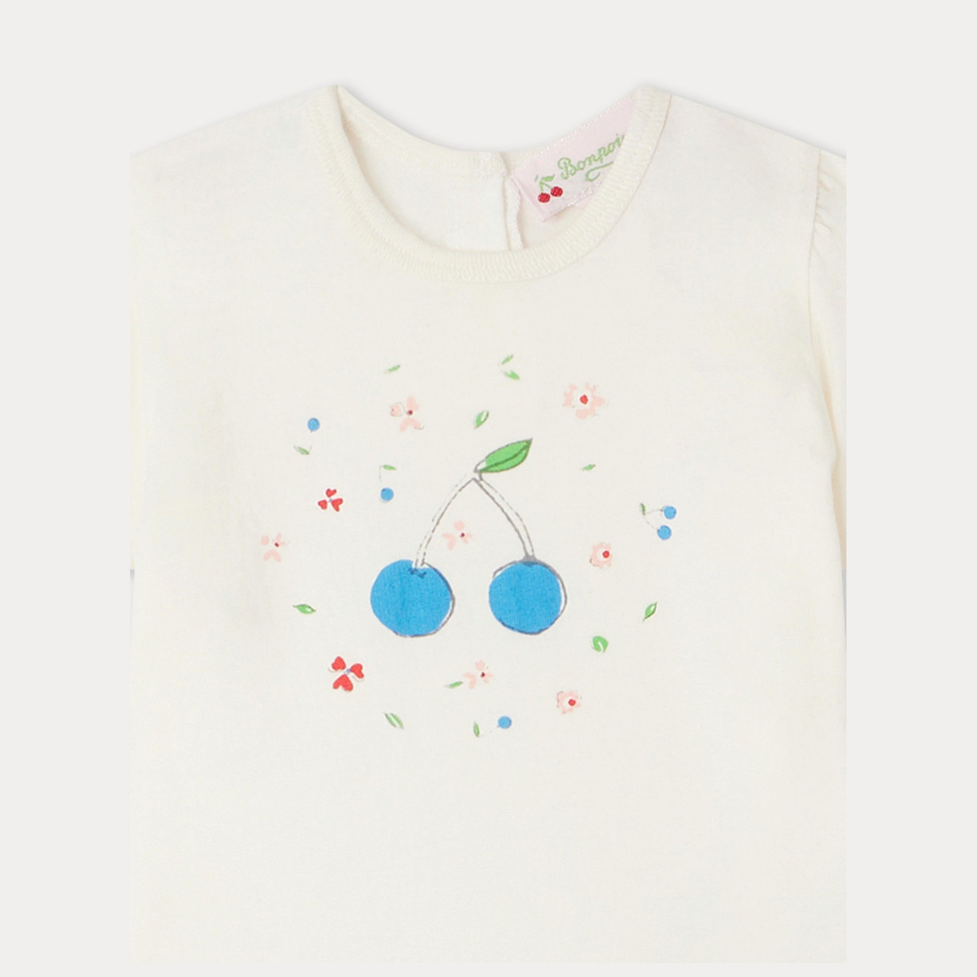 Baby Girls White Logo Cotton T-Shirt
