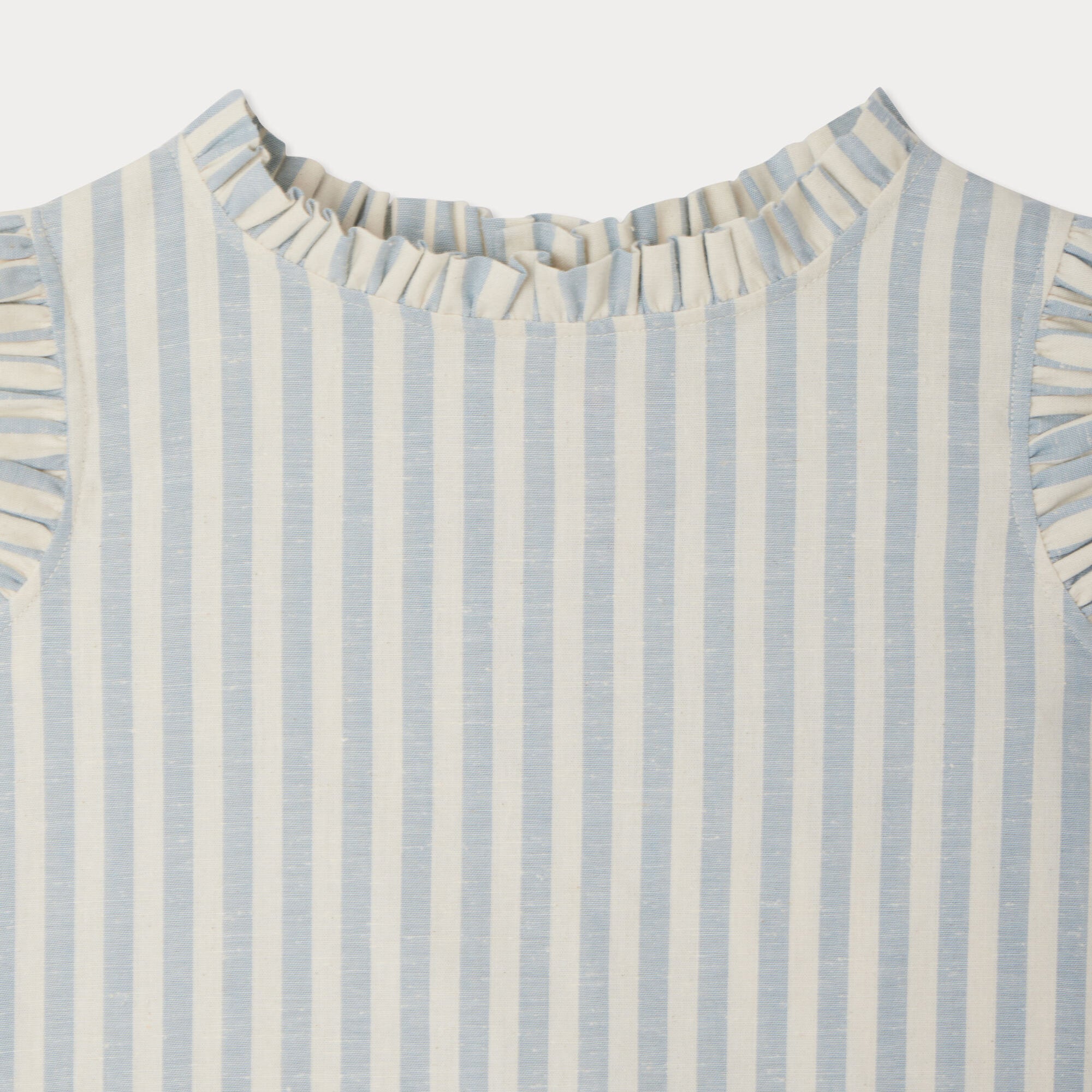 Girls Light Blue Stripes Cotton Blouse