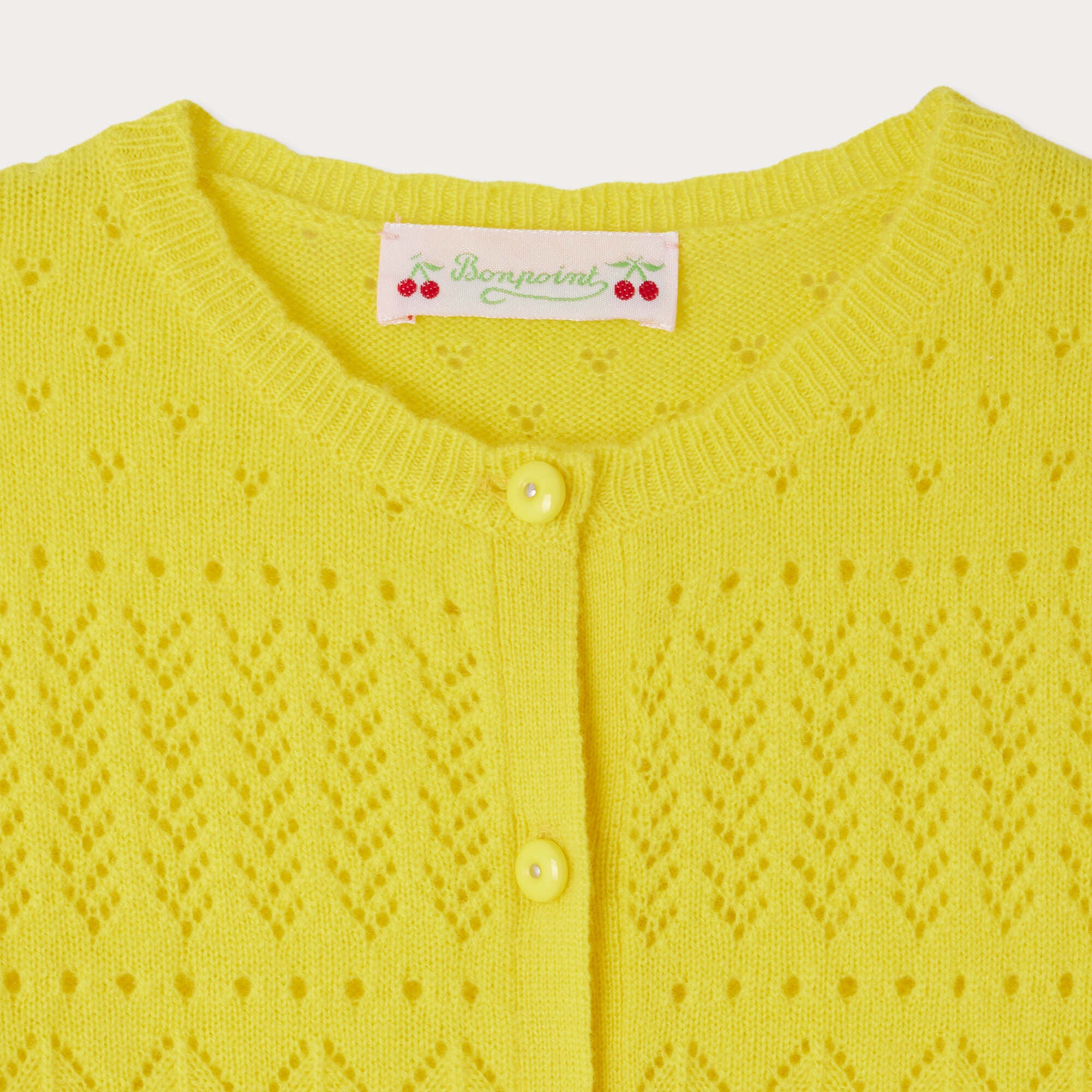 Girls Yellow Cashmere Cardigan