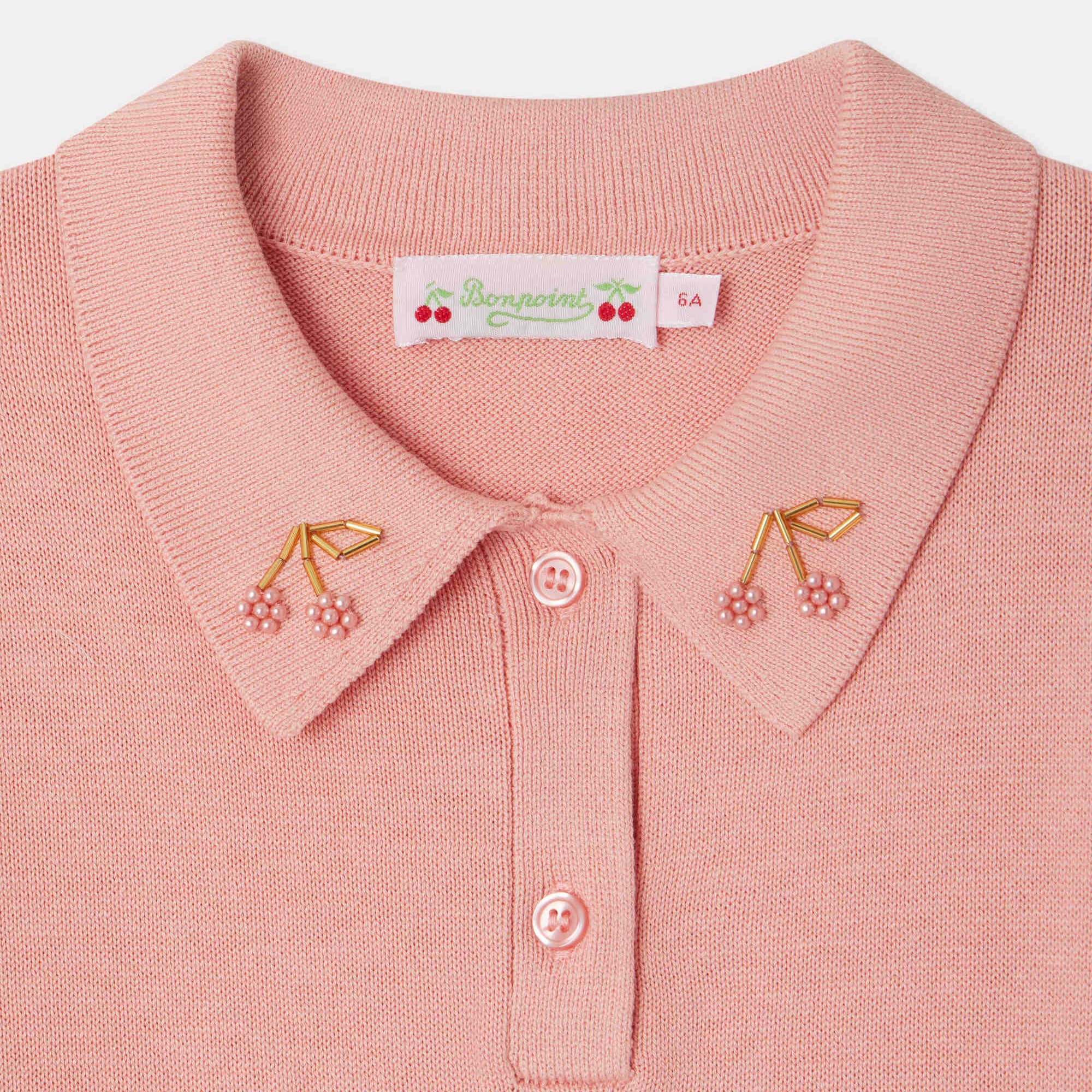 Girls Pink Cotton Polo Shirt