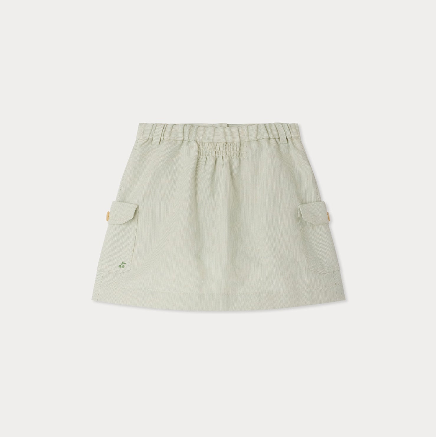 Girls Light Green Stripes Skirt