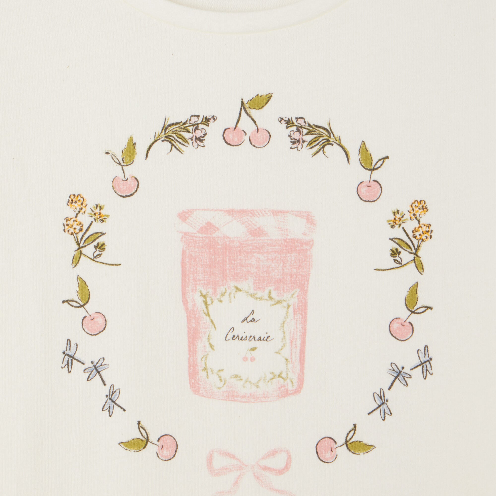 Girls Ivory Printed Cotton T-Shirt