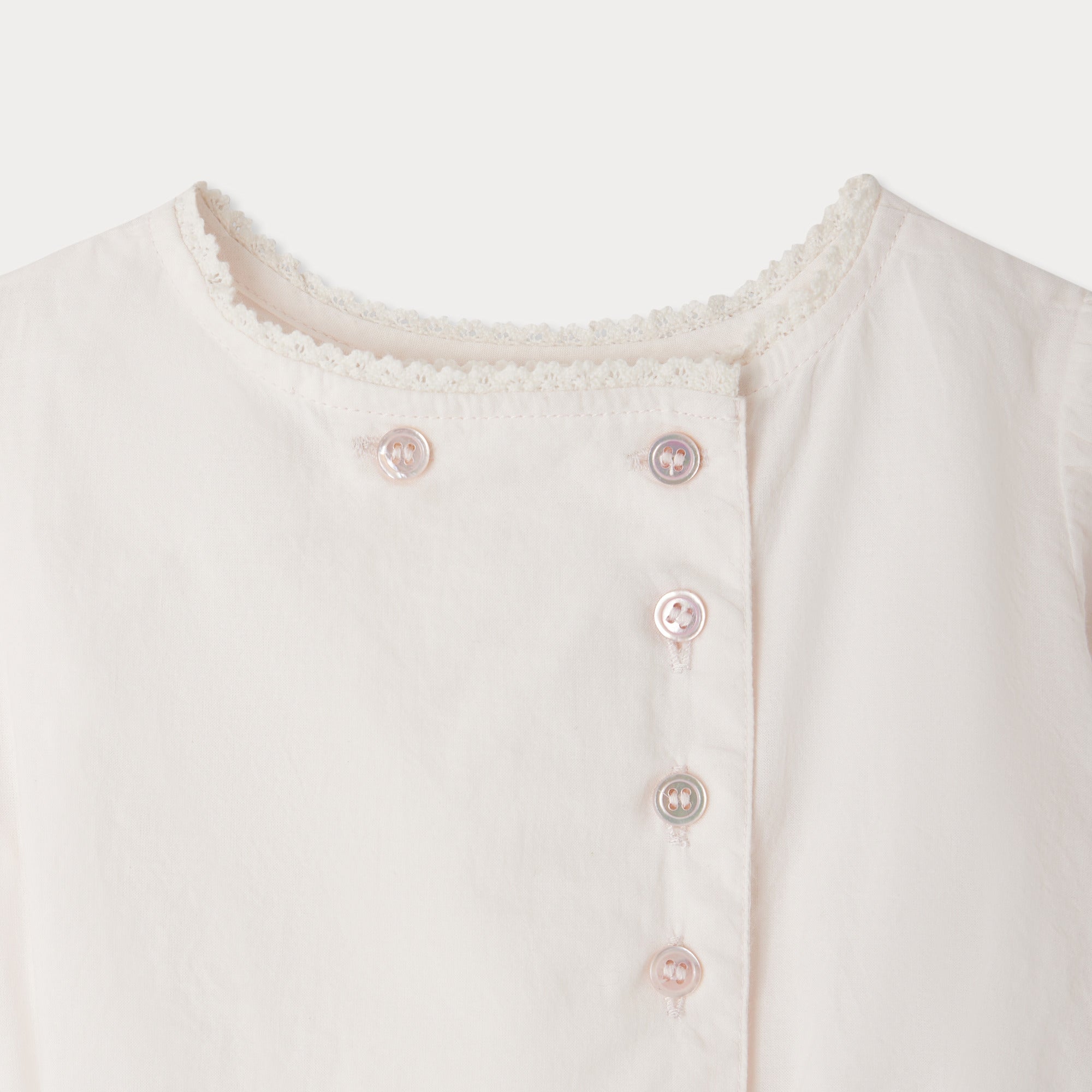 Baby Girls Pale Pink Cotton Shirt