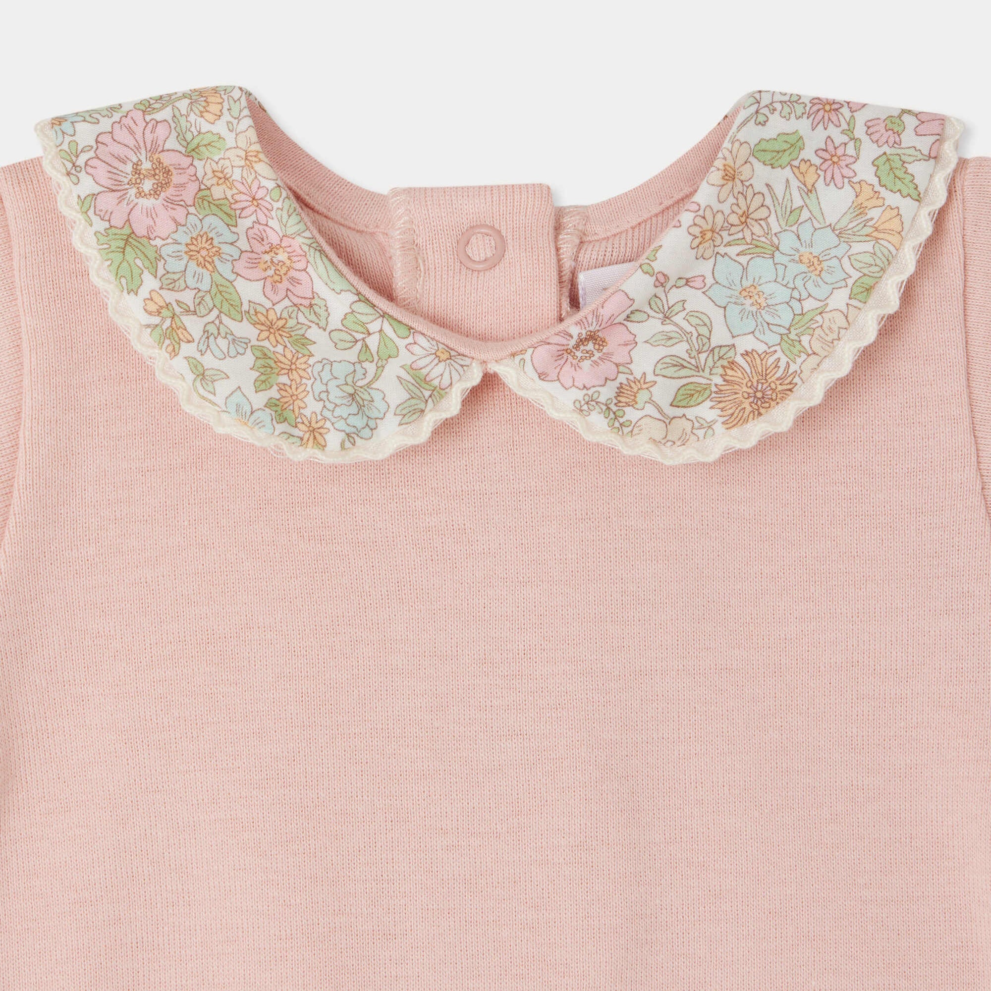 Baby Girls Pink Cotton Babysuit