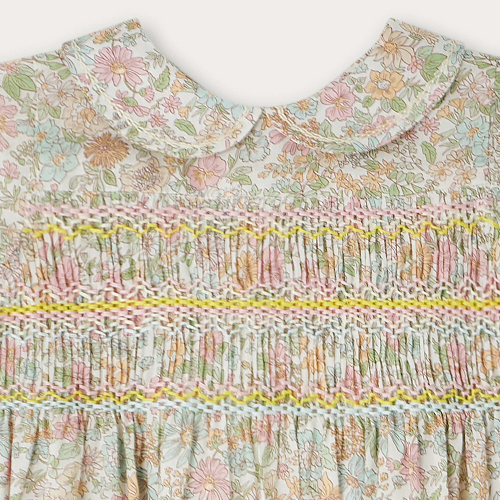 Baby Girls Pink Floral Cotton Dress Set
