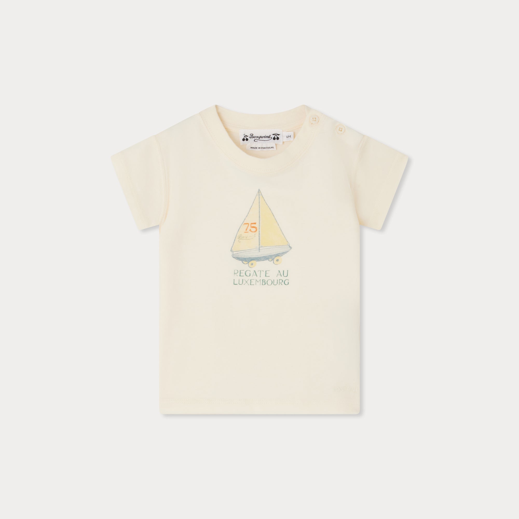 Baby Boys & Girls Ivory Cotton T-Shirt