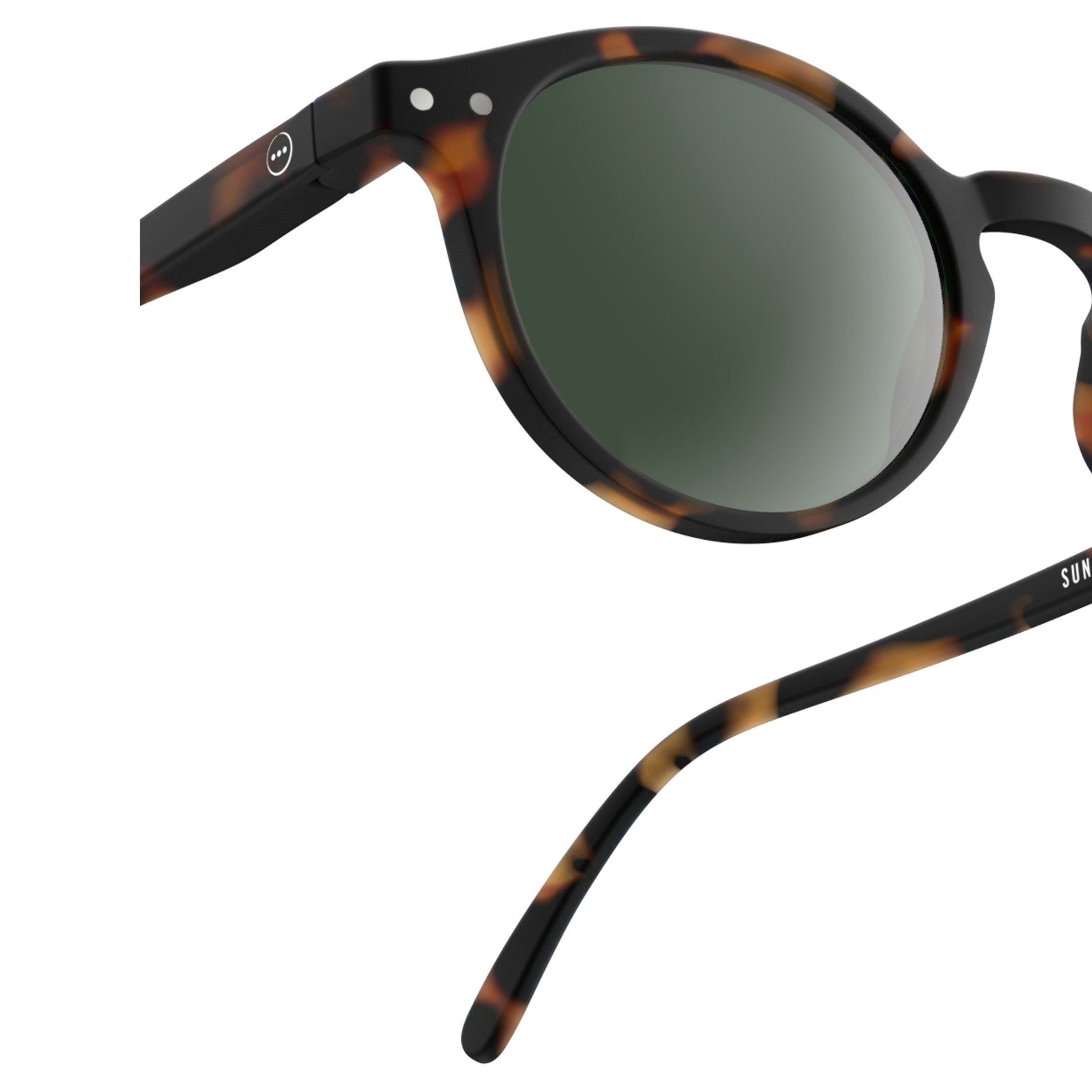 Adult Brown "SUN #H" Sunglasses(Green Lenses)