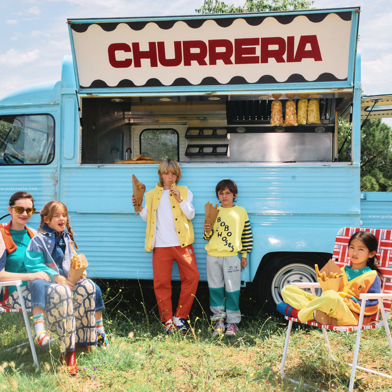 Boys Red Smiling Cotton Trousers
