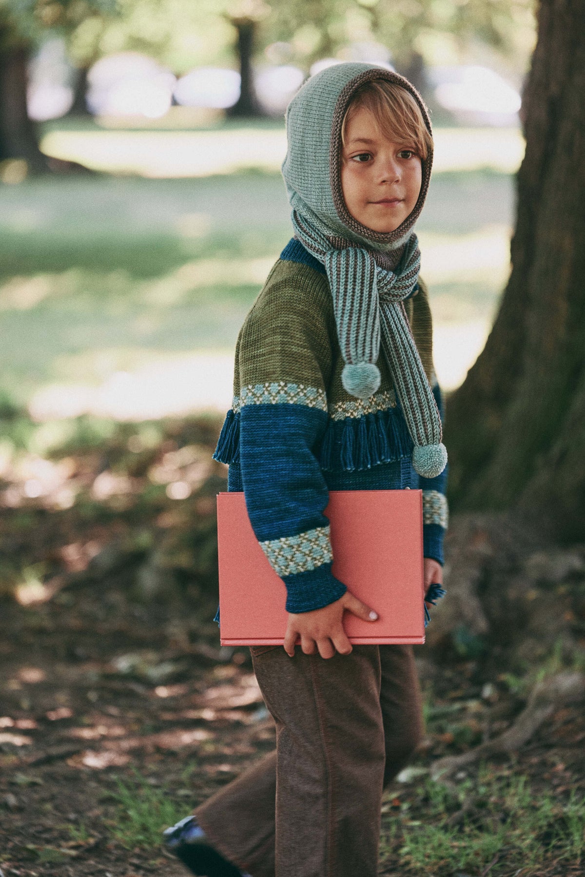 Boys & Girls Blue Tassel Wool Jacket
