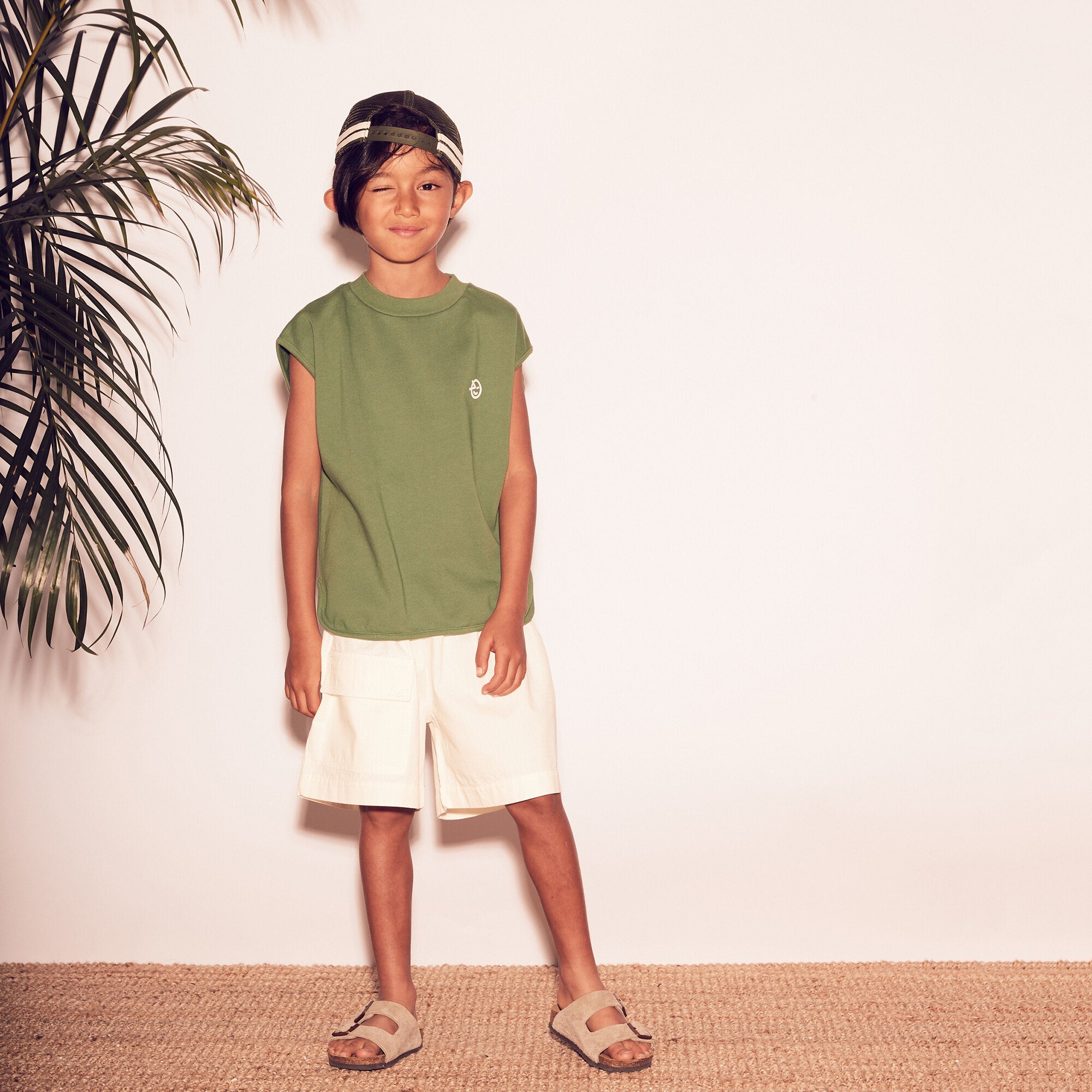Boys & Girls Green Cotton Vest